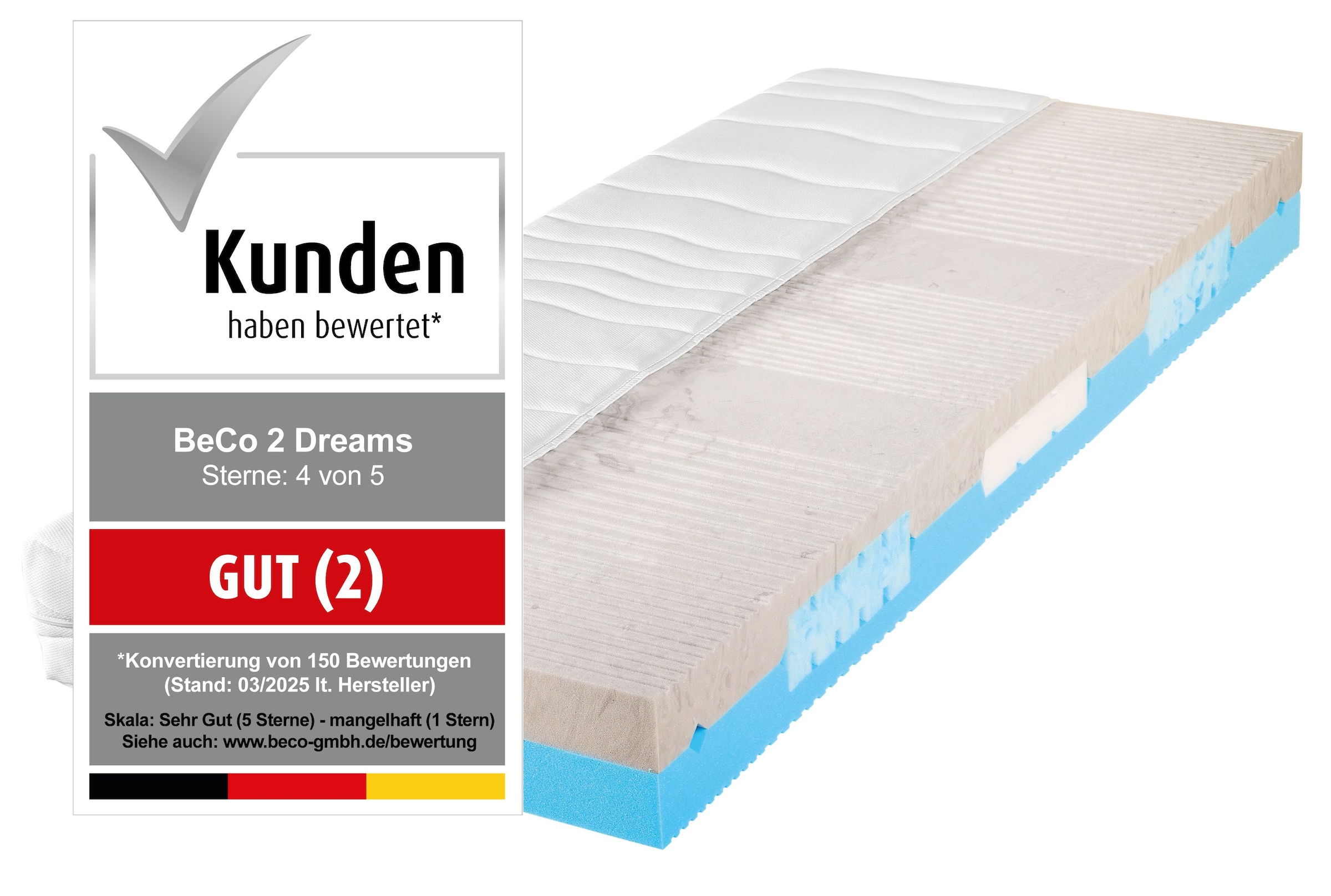 Beco Komfortschaummatratze "2 Dreams, Wendematratze mit 2 unterschiedlich f günstig online kaufen
