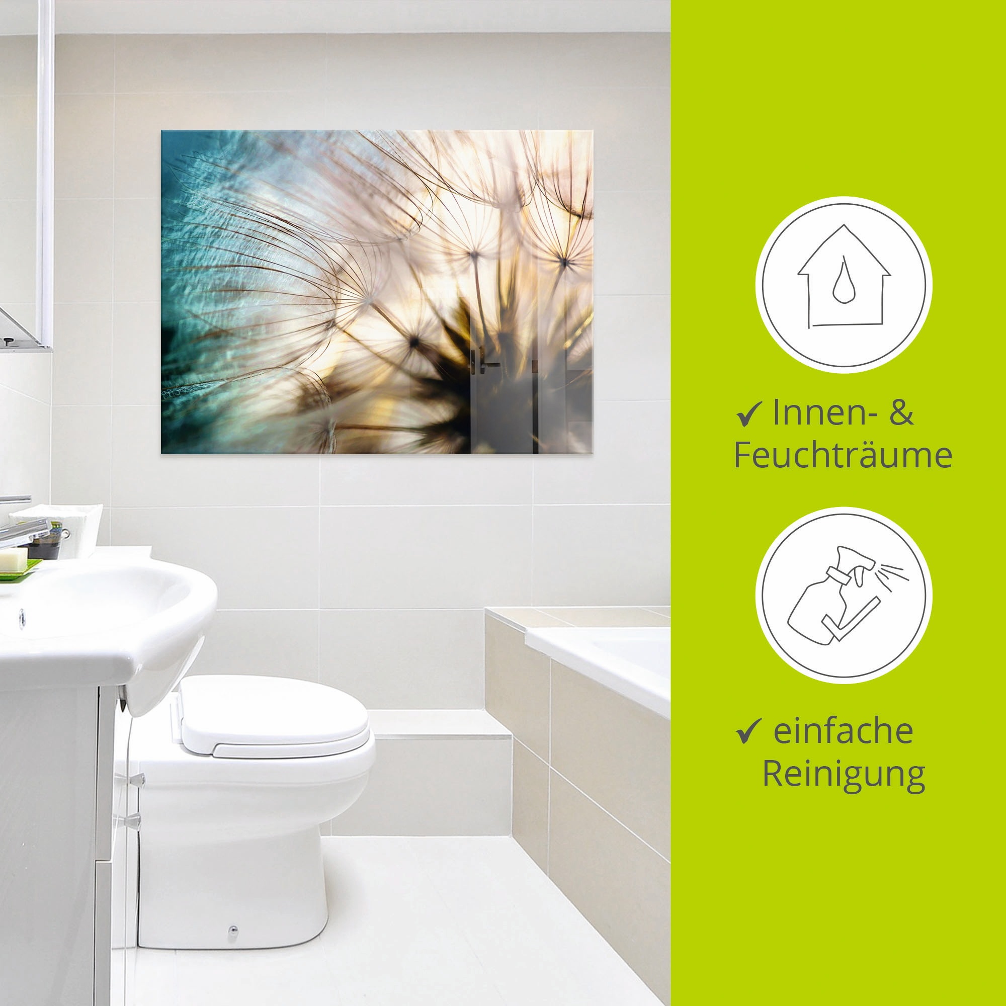 Artland Glasbild »Pusteblume Makro abstrakt«, Blumen, (1 St.), in verschiedenen Größen