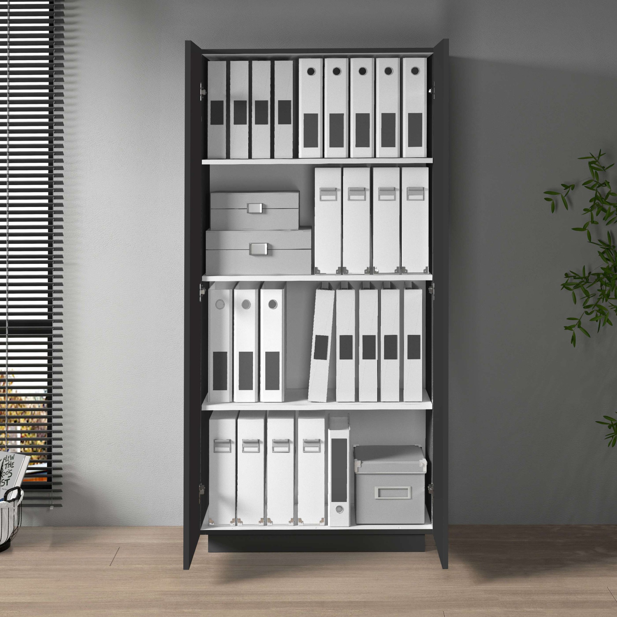 INOSIGN Aktenschrank »Essential, Mehrzweckschrank, Büroschrank mit 2 Türen«, & verstellbaren Einlegeböden, Höhe 86 oder 166 cm, Made in Italy