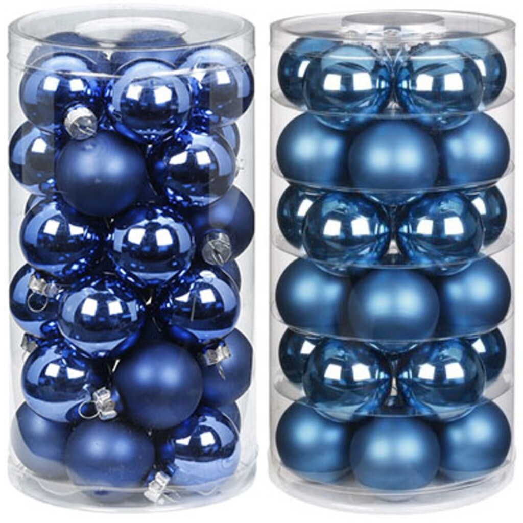 MAGIC by Inge Weihnachtsbaumkugel »Calm Blue, Weihnachtsdeko, Christbaumschmuck, Christbaumkugeln Glas«, (Set, 60 St.)