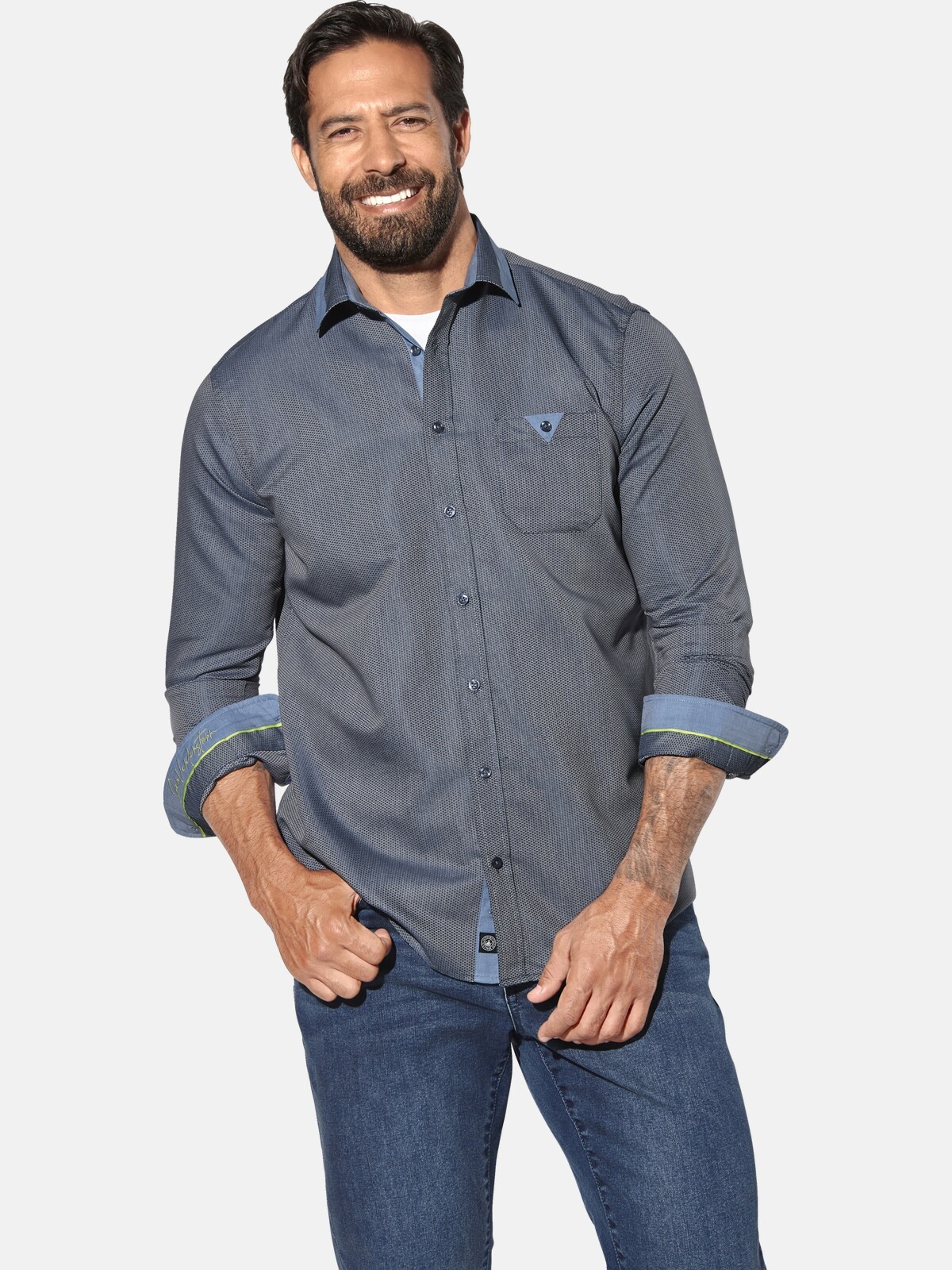 Jan Vanderstorm Langarmhemd "Doppelpack Hemd JORLAND" günstig online kaufen