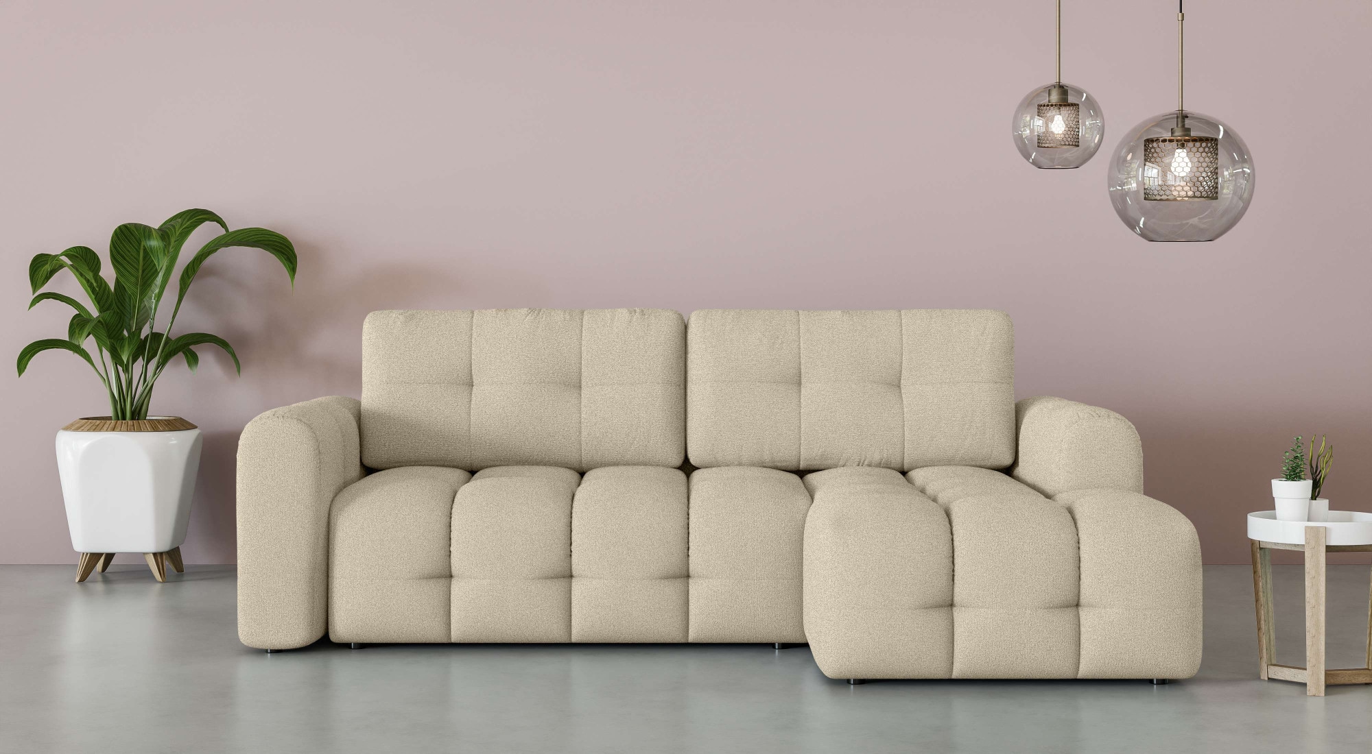 INOSIGN Ecksofa "Manilla, wahlweise mit Bettfunktion, B/T/H 265/170/91 cm", günstig online kaufen