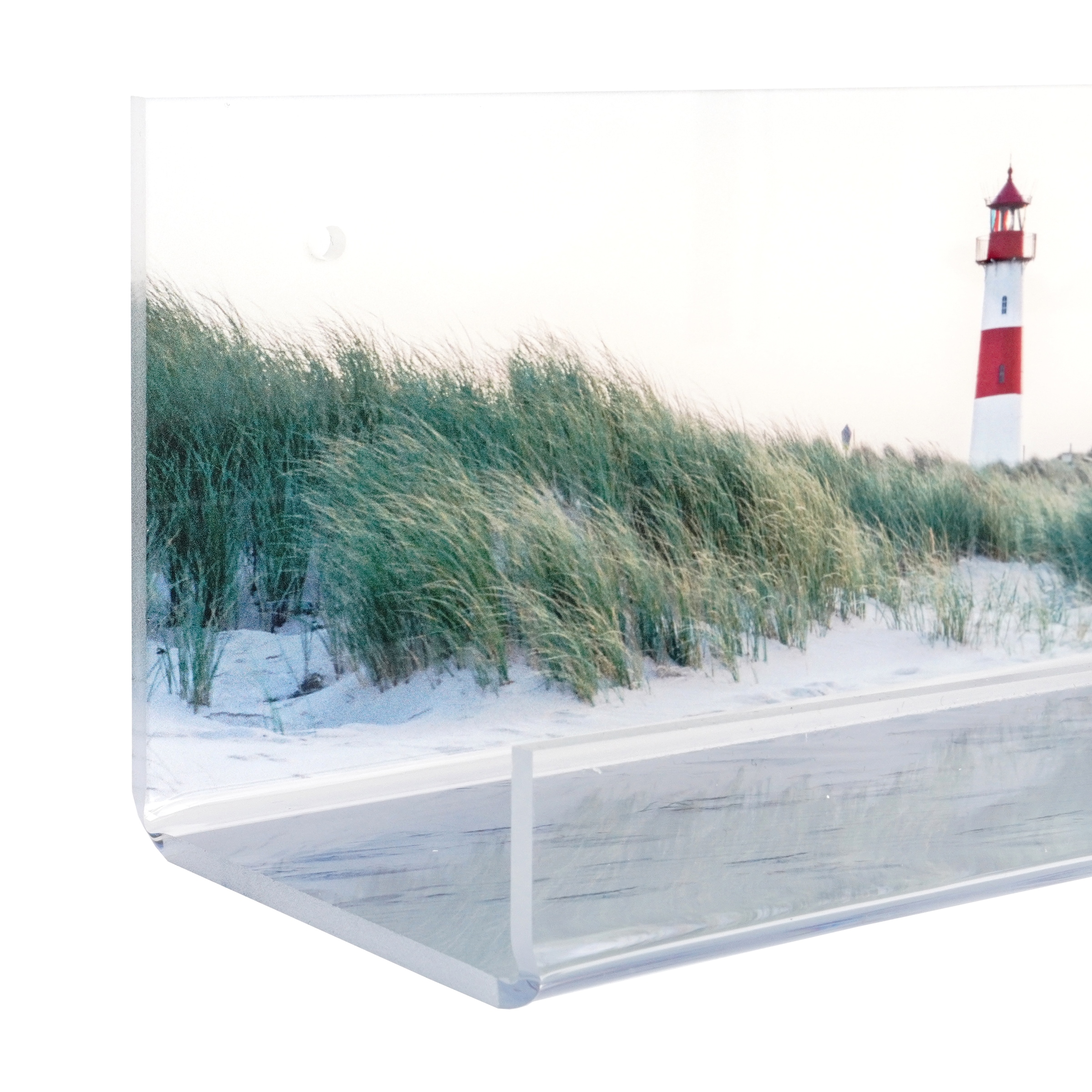 my home Deko-Wandregal »Strand - Gewürzhalter aus Acrylglas - Küchenorganizer«, (1 St.), Acrylleiste - Badezimmerablage - bedruckt - Inkl. Schrauben & Dübel