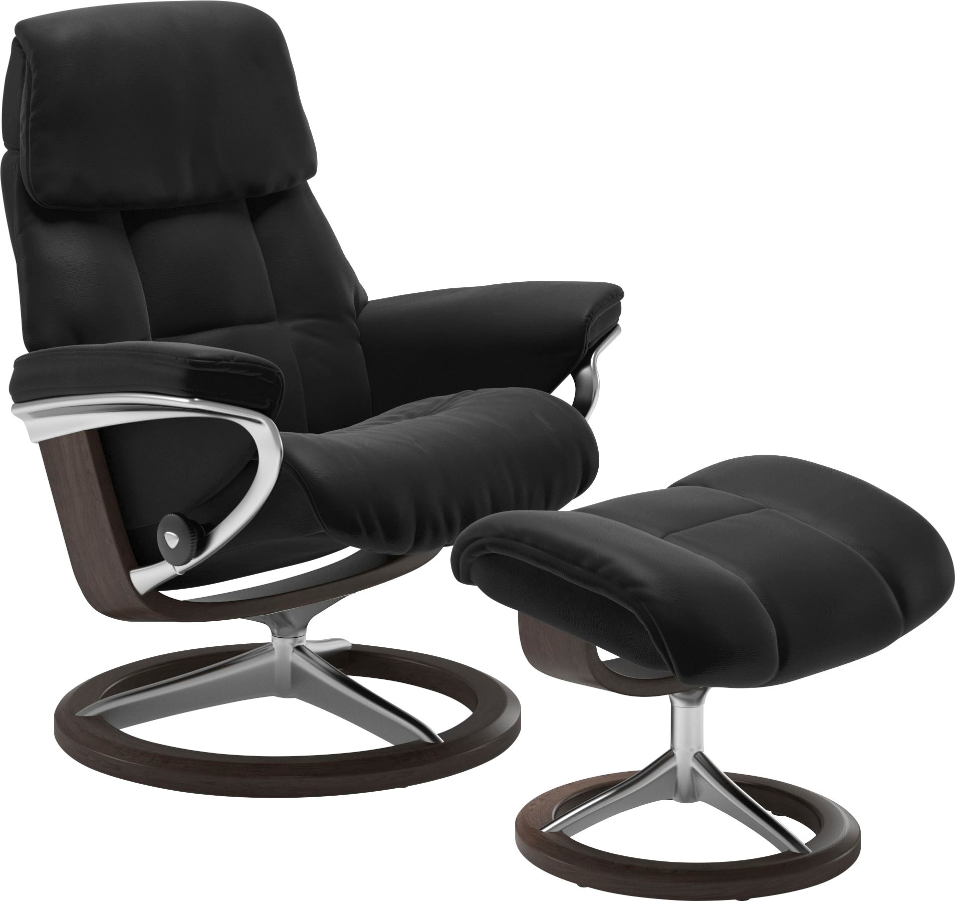 Stressless Relaxsessel "Ruby" mit Signature Base, Größe M, Gestell Eiche, Wenge, Braun & Schwarz