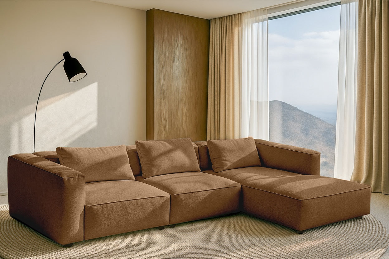 andas Ecksofa "Tvinnet" Breite 317 cm, extra tiefe Sitzfläche, kubisches Si günstig online kaufen