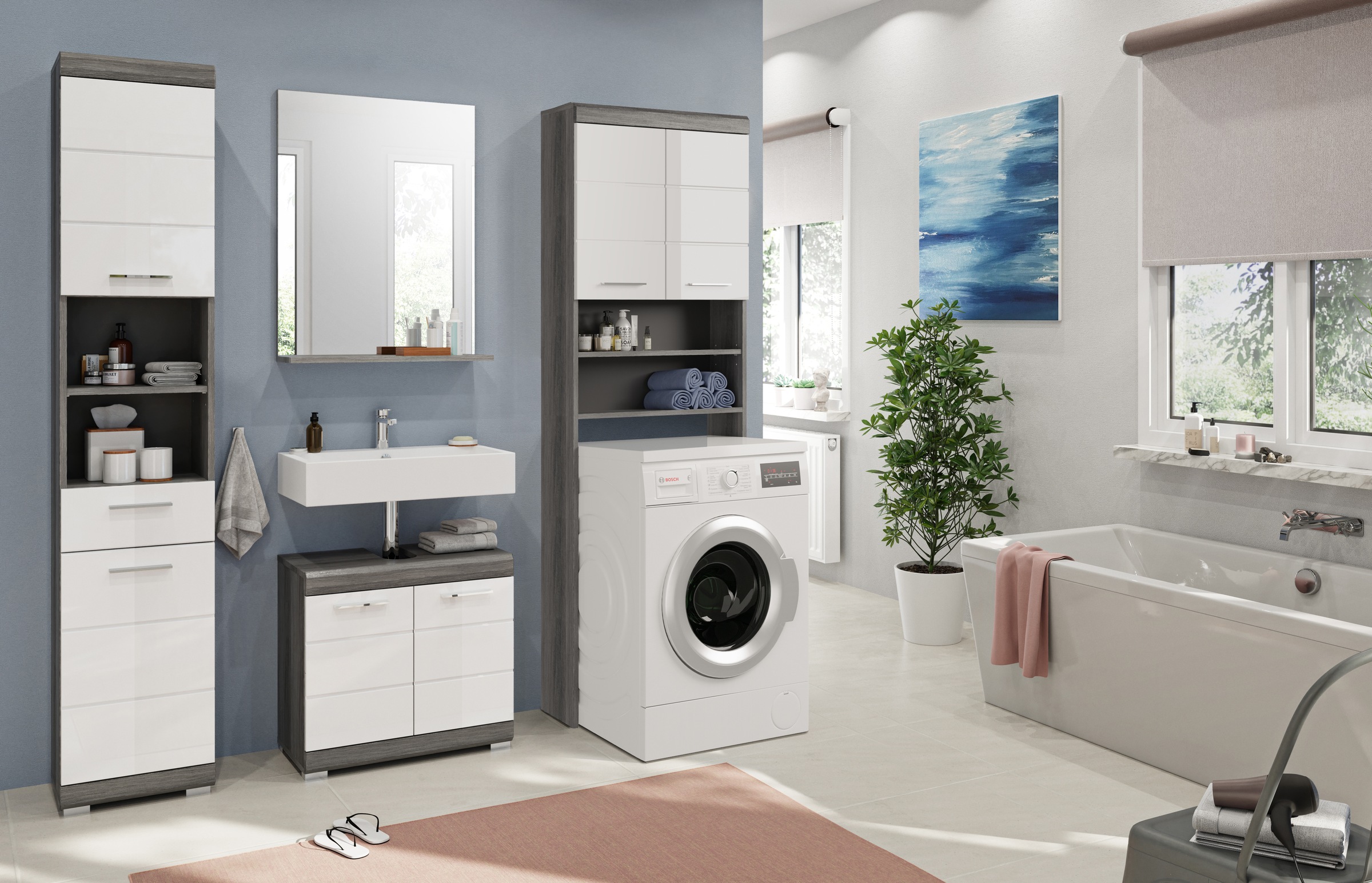 welltime Badmöbel-Set "Siena, 4 teilig, bestehend aus:" Set, TOPSELLER, 4 S günstig online kaufen