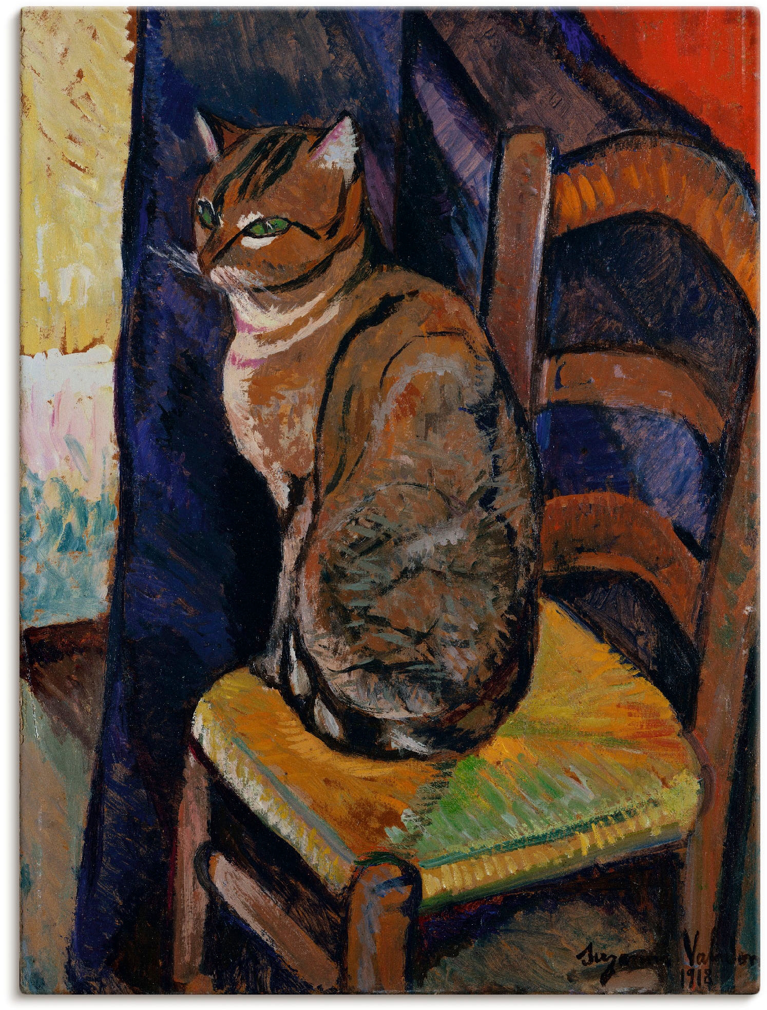 Artland Wandbild "Skizze Stuhl sitzende Katze." Haustiere 1 Stk. tlg. als Leinwandbild, Poster in verschied. Größen