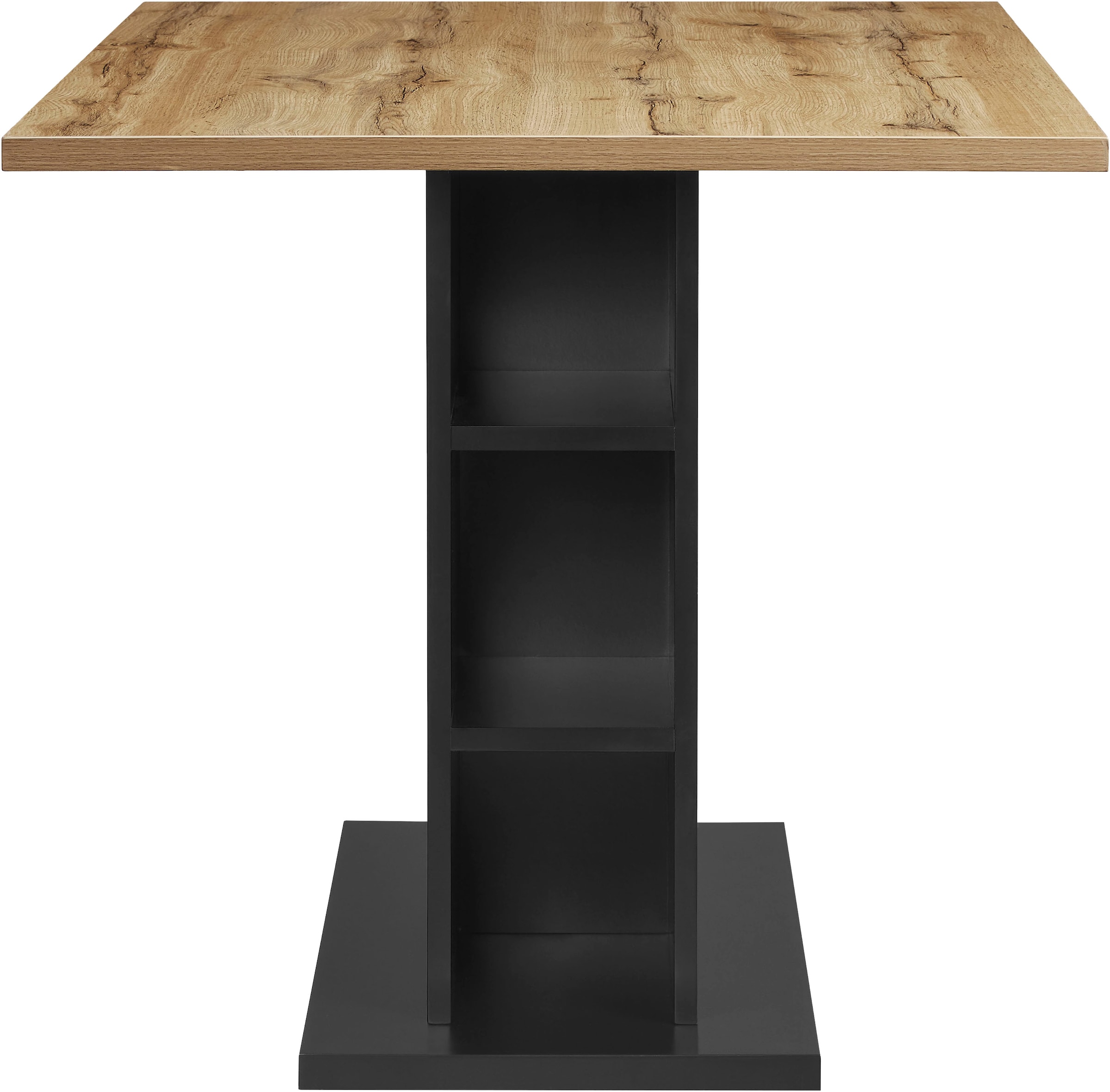 OTTO home Essgruppe »Hennia« Set, 4 tlg. Tischplatte aus Melamin, 2 Freischwinger, Bank, Metallgestell