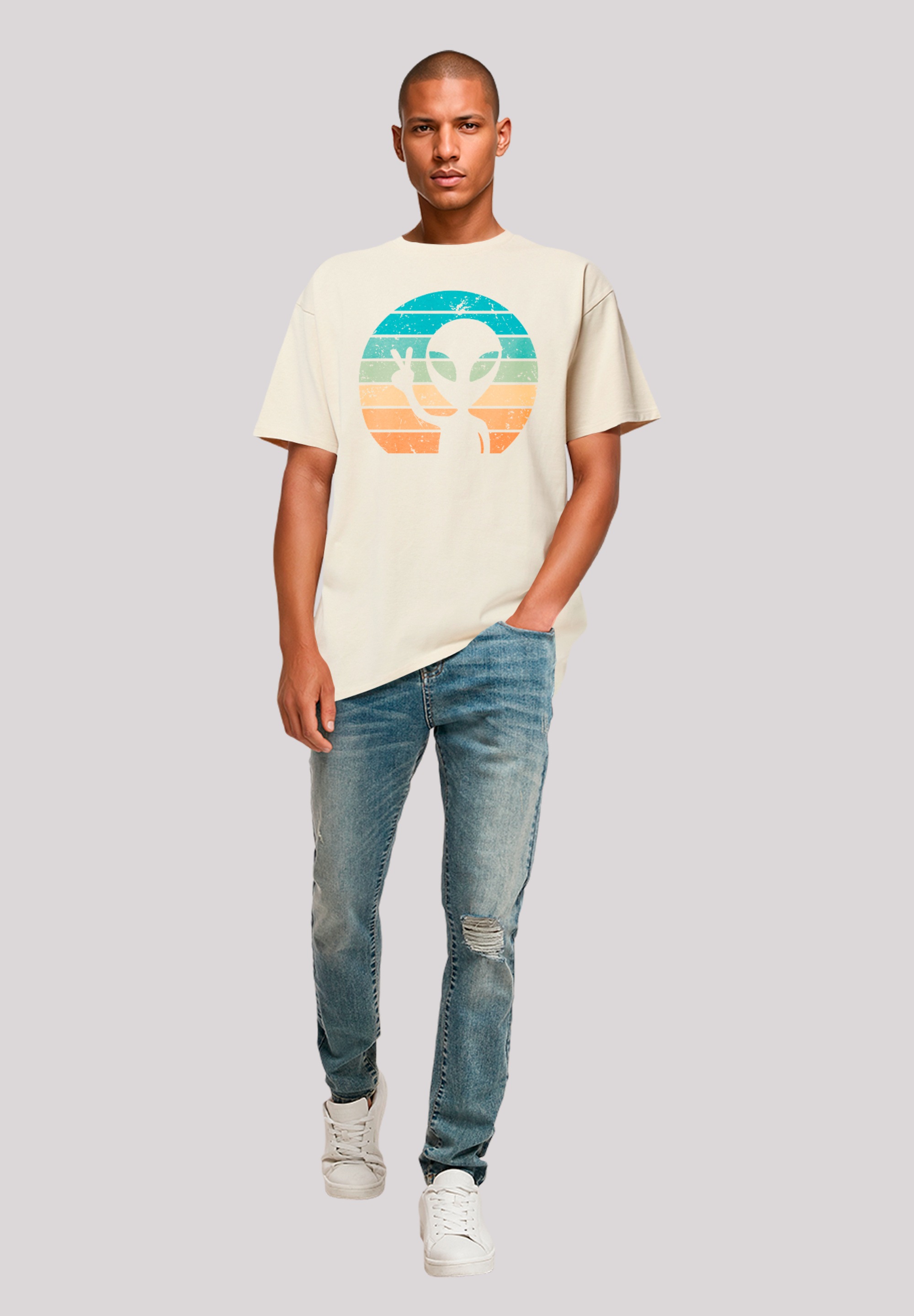 F4NT4STIC T-Shirt »Alien Piece Sonnenuntergang«, Premium Qualität