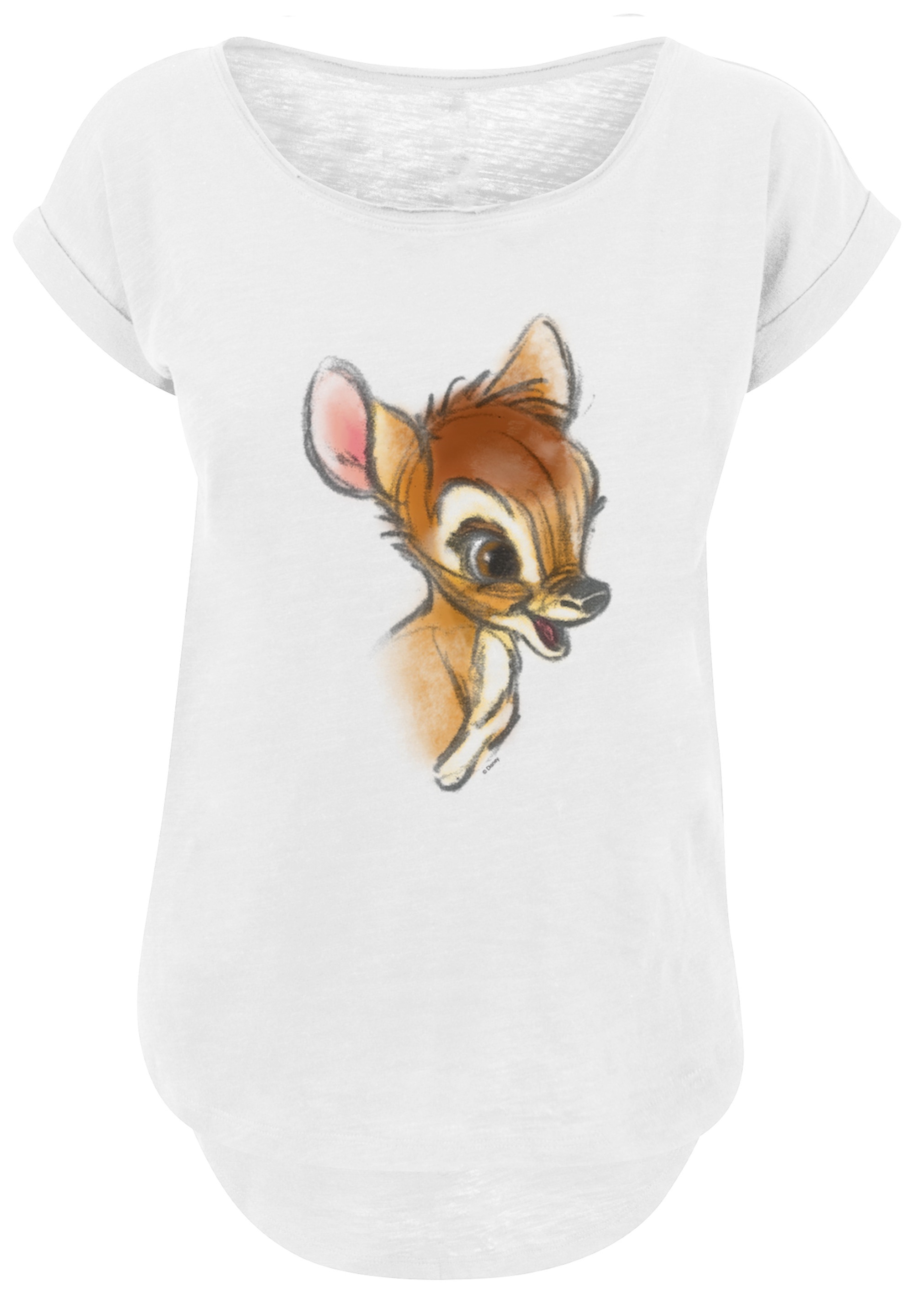 F4NT4STIC T-Shirt »Disney Bambi Zeichnung«, Damen,Premium Merch,Lang,Longshirt,Bedruckt