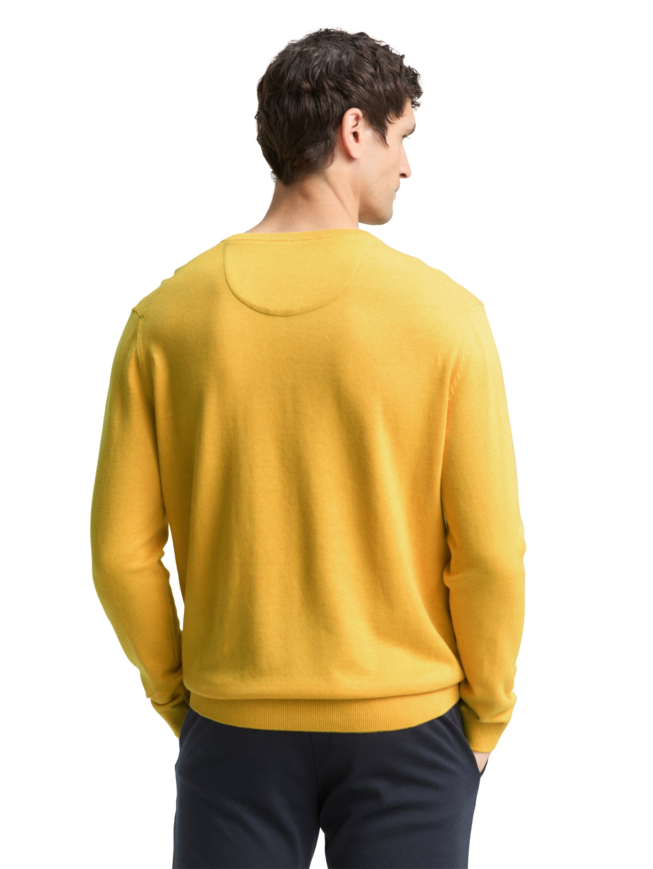 TOM TAILOR V-Ausschnitt-Pullover mit kleiner Logo-Stickerei