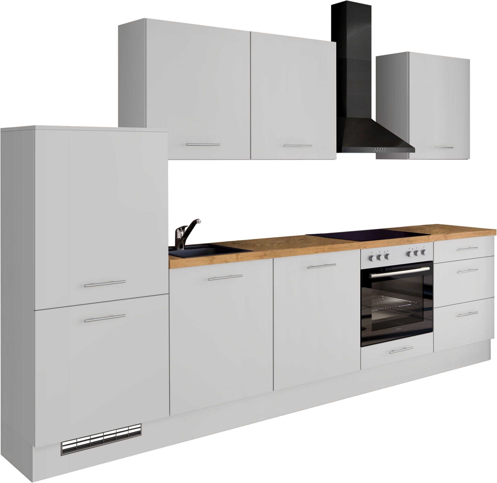 IMPULS KÜCHEN Küchenzeile ""Kopenhagen", Ausrichtung wählbar, Schubkästen mit Soft-Close" Set, vormontiert, wahlweise mit E-Geräten, Breite 300 cm