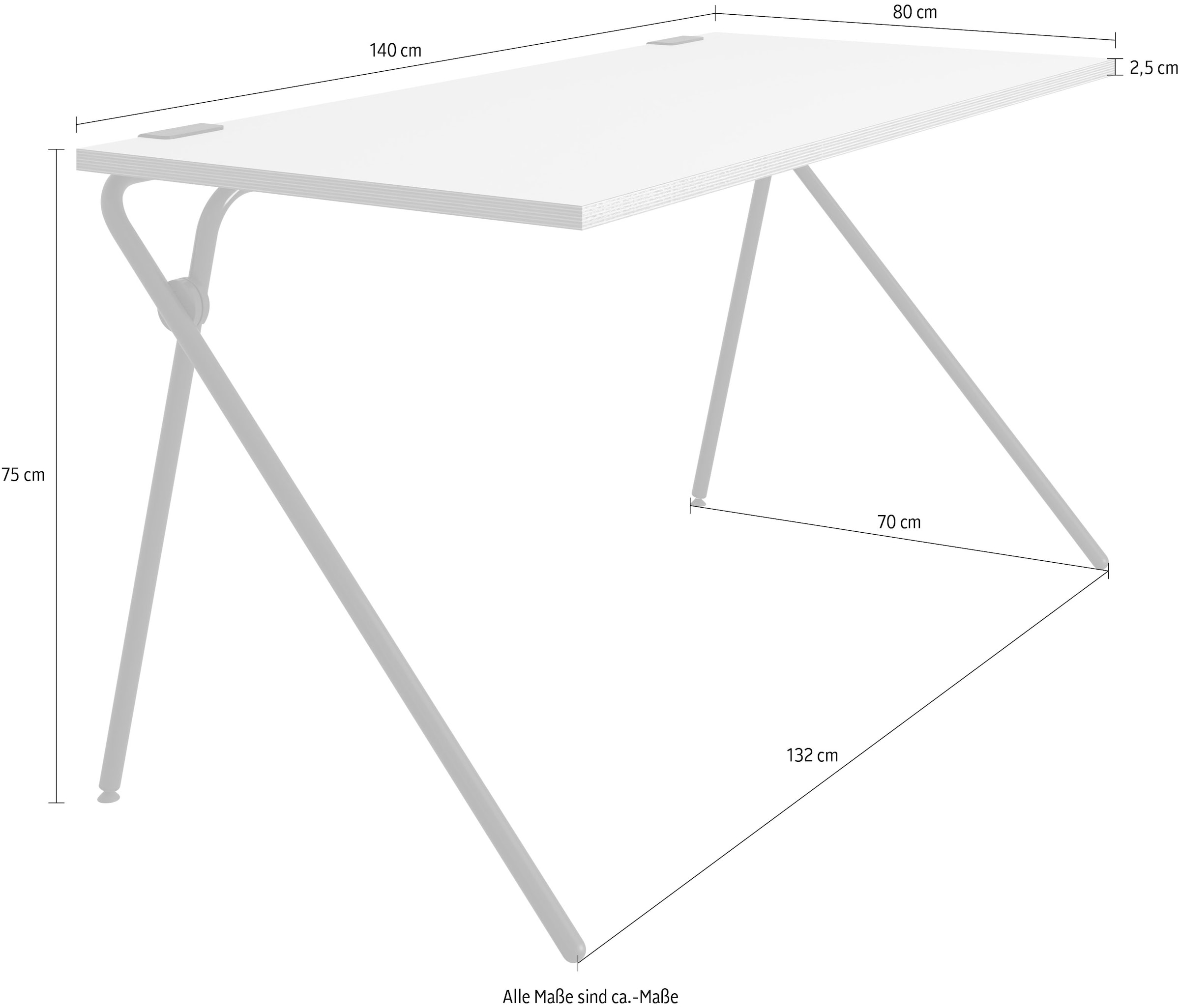 Müller SMALL LIVING Sekretär »PLATO Two«, schwarzes Gestell, Home Office minimal, einfach zusammenklappen