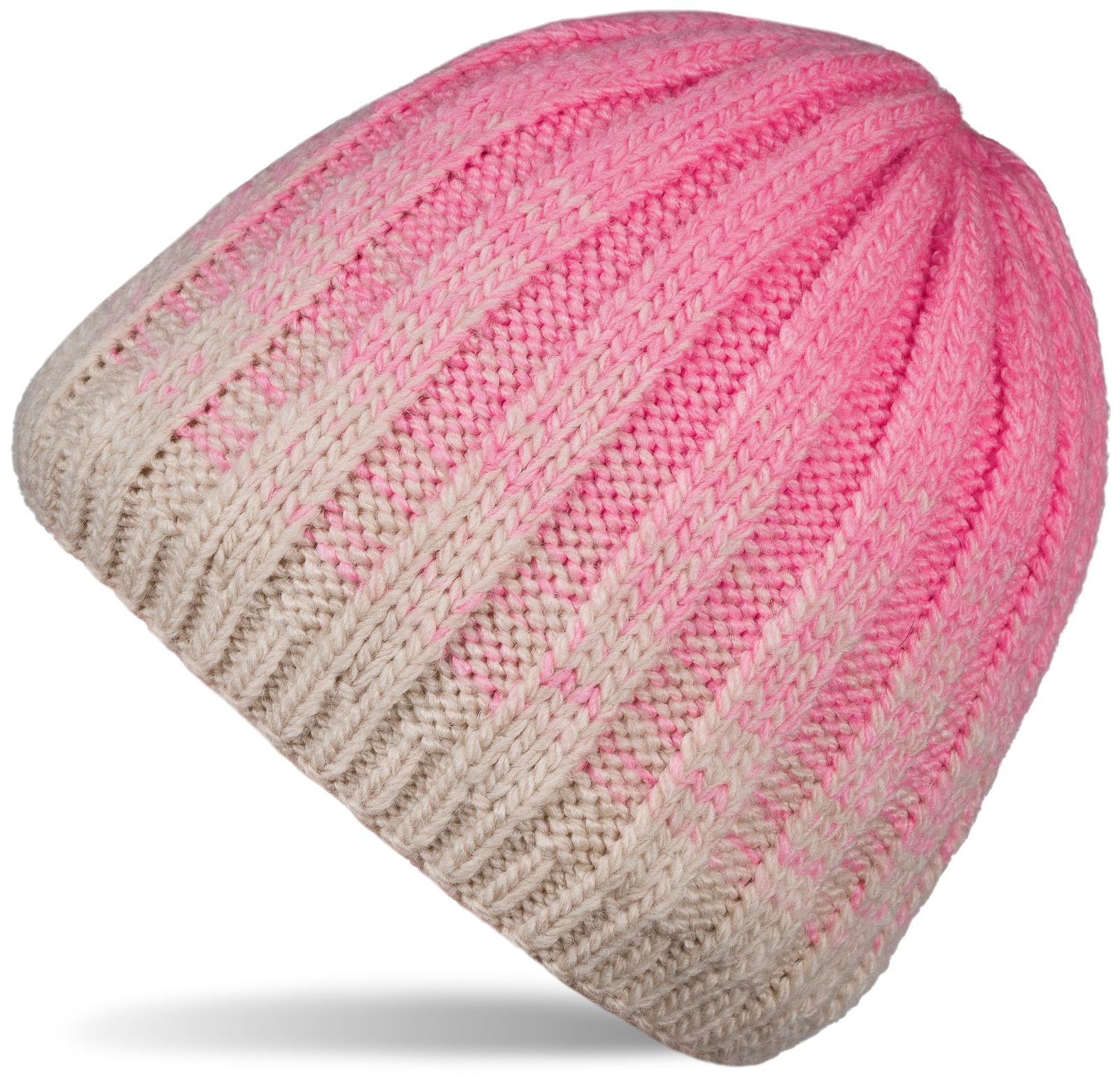 styleBREAKER Strickmütze "Strickmütze Farbverlauf mit Thermo-Fleece" 1 Stk.