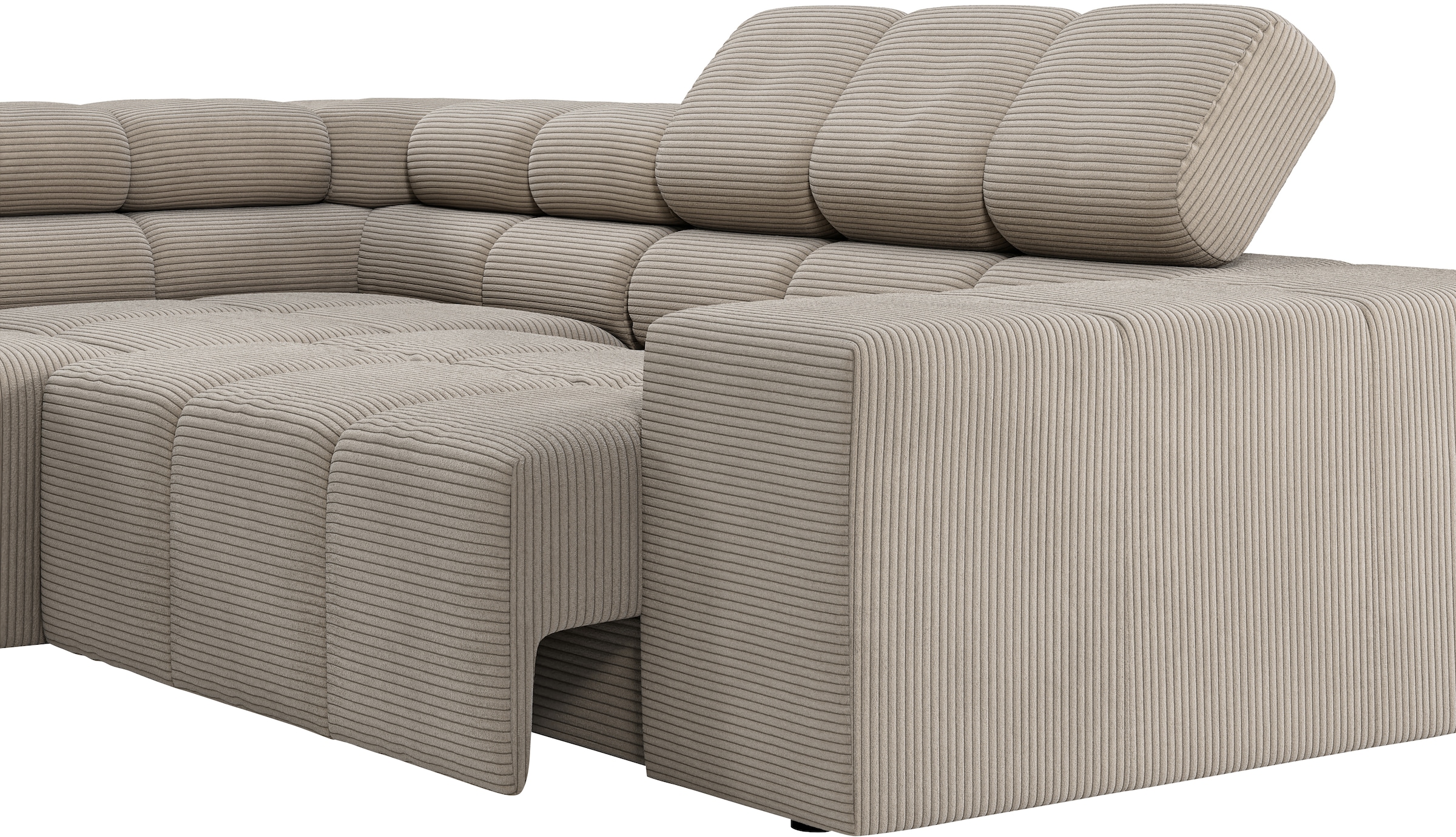 INOSIGN Ecksofa »Ancona, incl. Kopfteilverstellung + 3 Zierkissen, L-Form, bequem«, wahlweise motorische Sitztiefenverstellung, B/T(H: 249/215/70 cm
