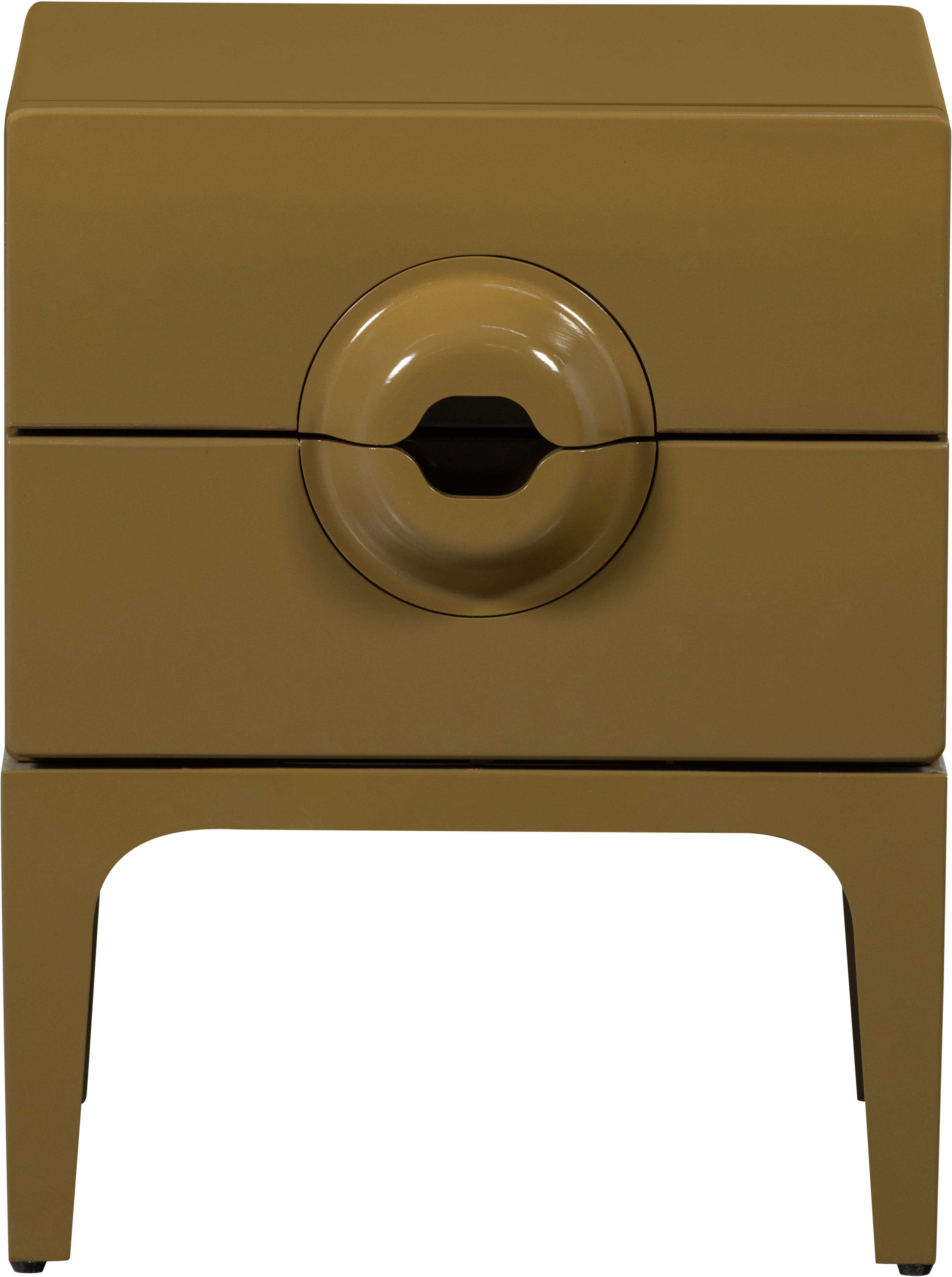 WOOOD Nachtkonsole "Merge Eukalyptusholz mit Metallbeinen H 57 x B 44 x T 45 cm" Tragkraft 10 kg pro Auszug, montiert geliefert, einzigartiger Griff