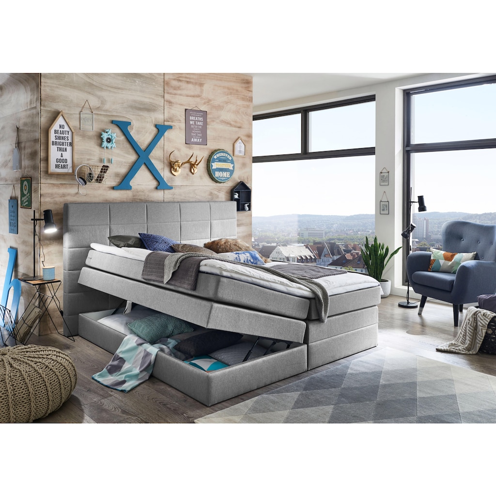 ATLANTIC home collection Boxspringbett »Dakota«, mit Bettkasten und Topper