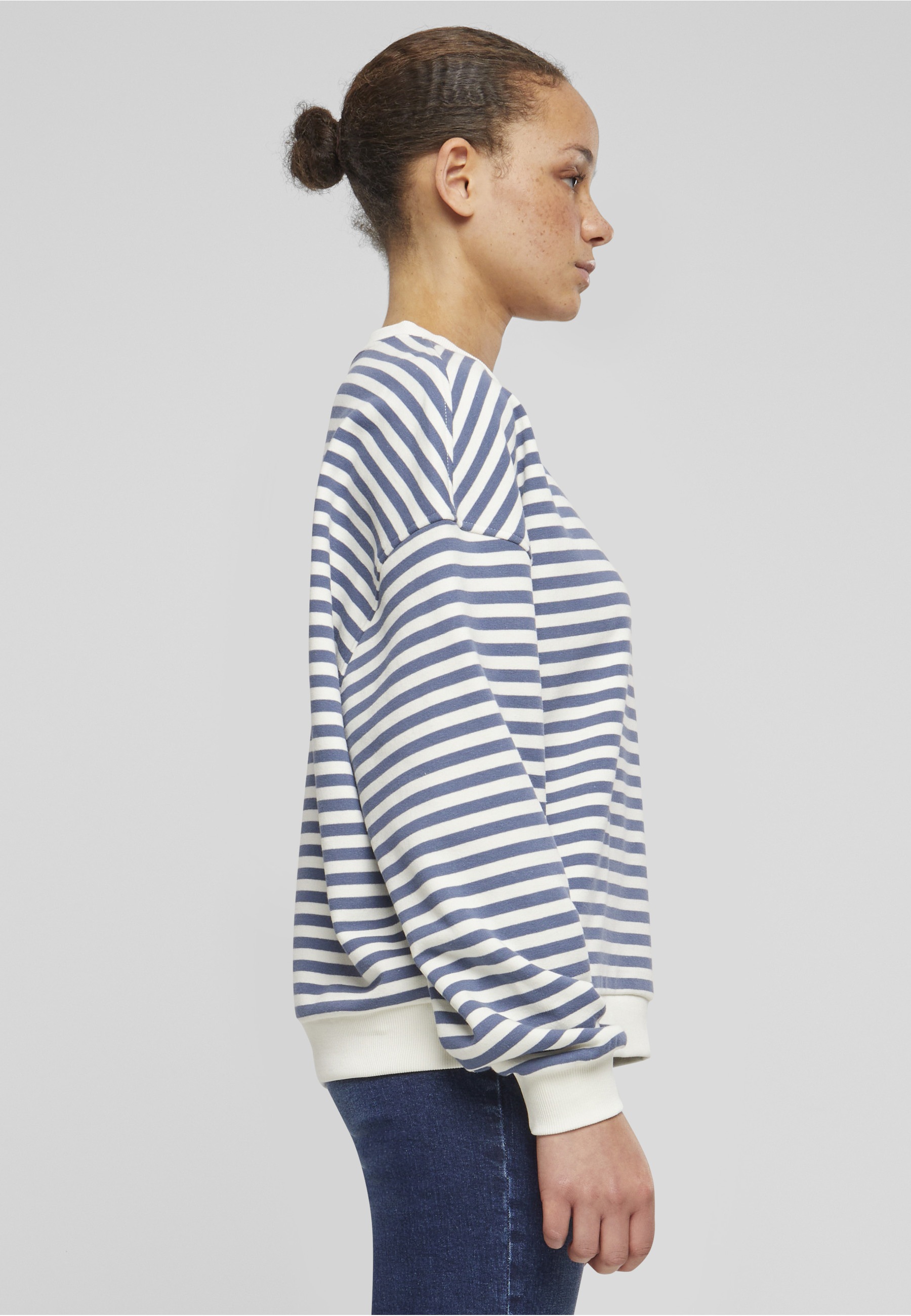 URBAN CLASSICS Sweater »Urban Classics Damen Ladies Oversized Striped Crewneck«
