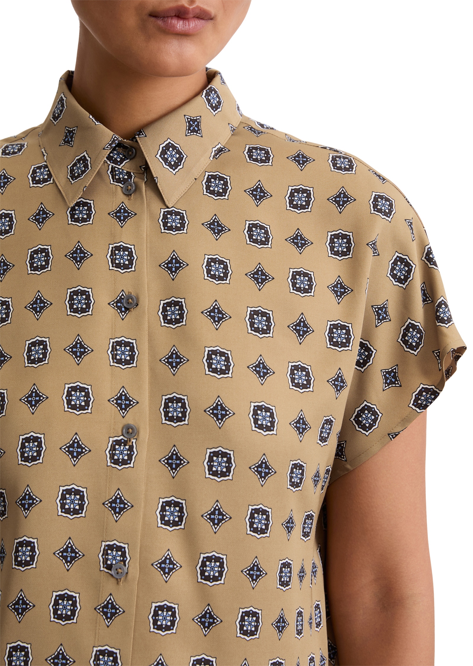 Marc O'Polo Kurzarmbluse »aus Viskose-Twill«