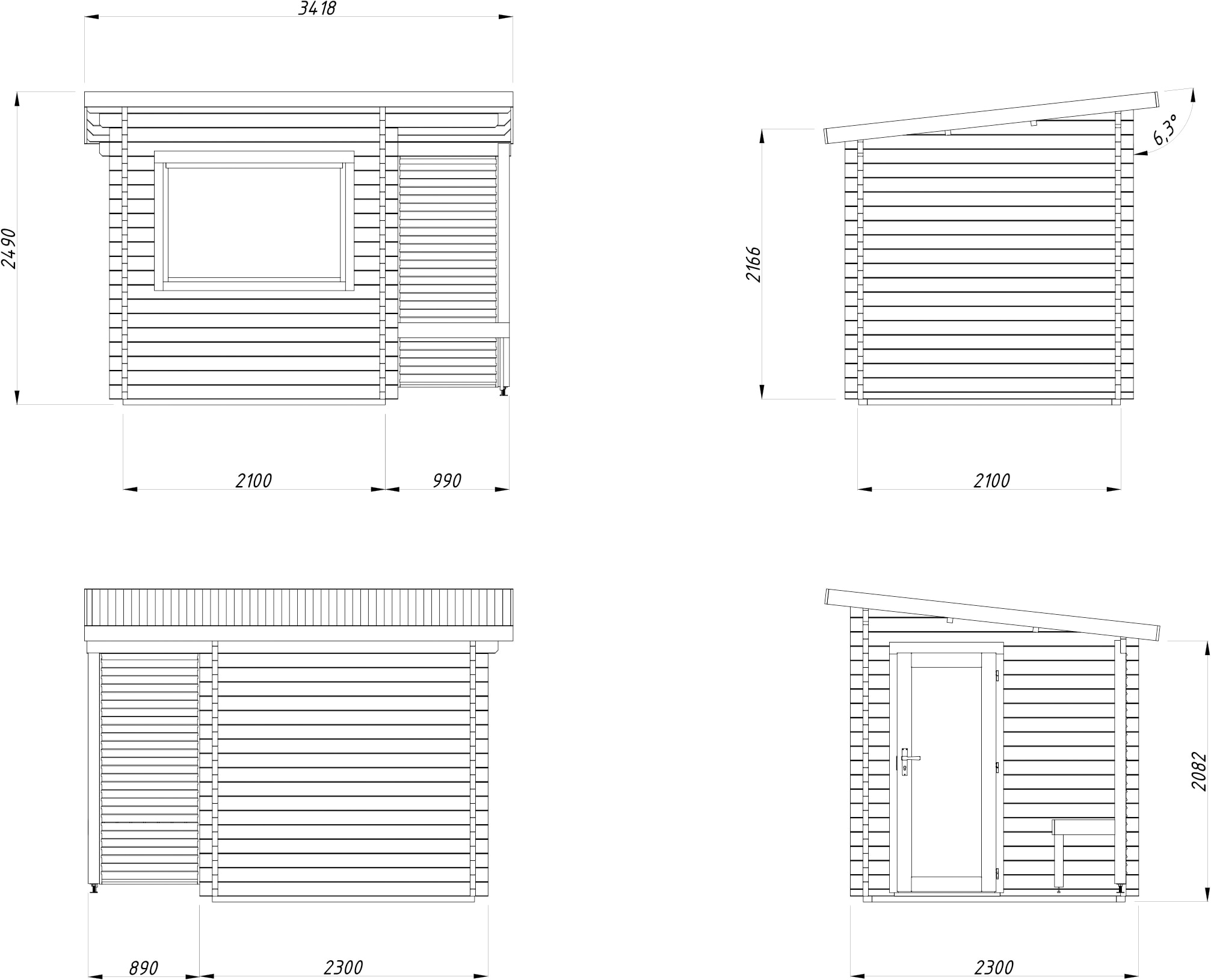 Palmako Sauna »Sanna 4,1 m²«