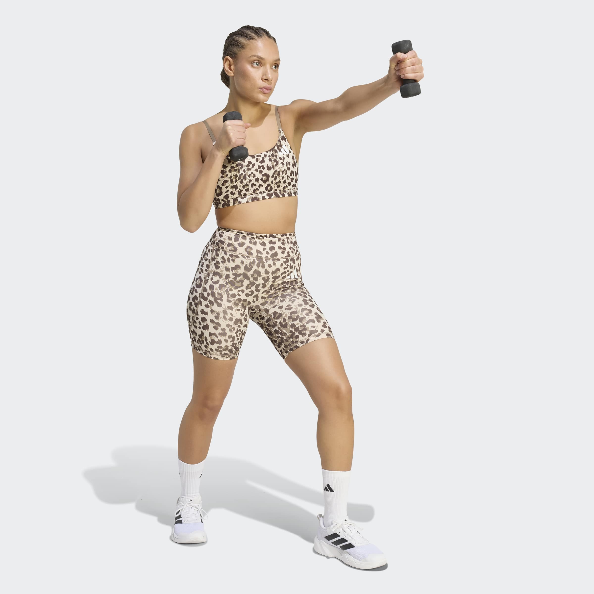 adidas Performance Shorts »OPTIME ESSENTIALS WORKOUT LEGGINGS, KURZ, LEOPARDENPRINT«