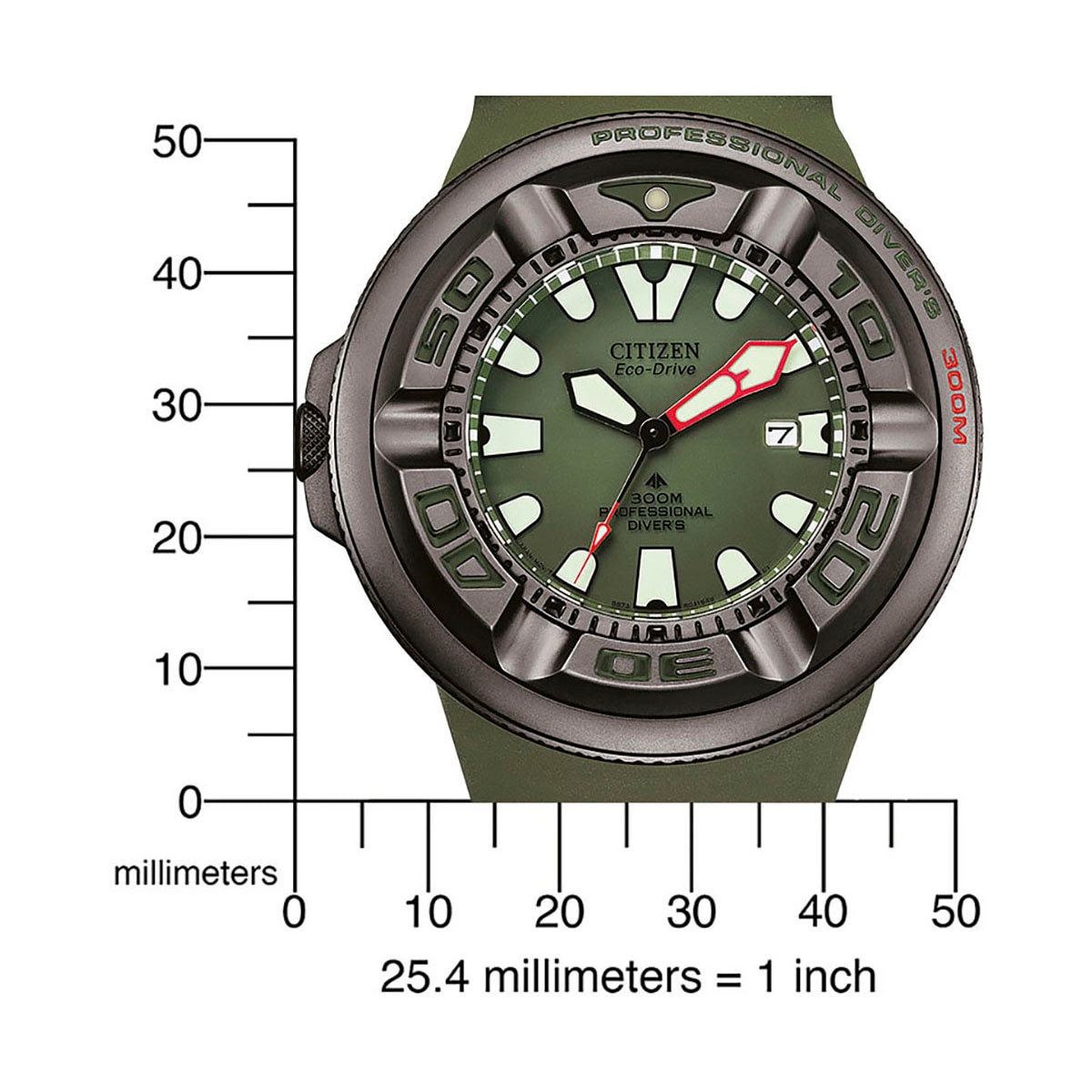 Citizen Taucheruhr »Promaster Professional Diver 300«, Armbanduhr, Herrenuhr, Solar, bis 30 bar wasserdicht, Datum