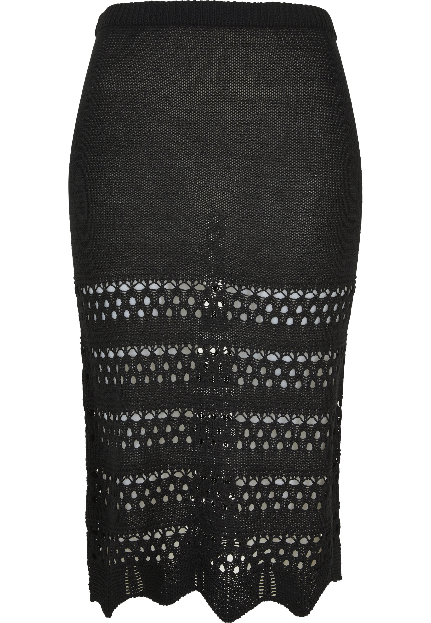 URBAN CLASSICS Maxirock "Urban Classics Damen Ladies 3/4 Crochet Knit Skirt" 1 Stk.