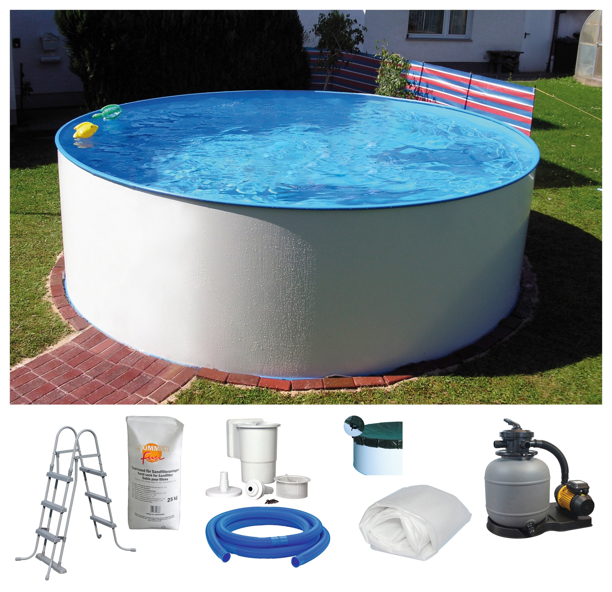 Clear Pool Rundpool "MAUI II" inkl. umfangreichem Zubehör in verschiedenen Größen