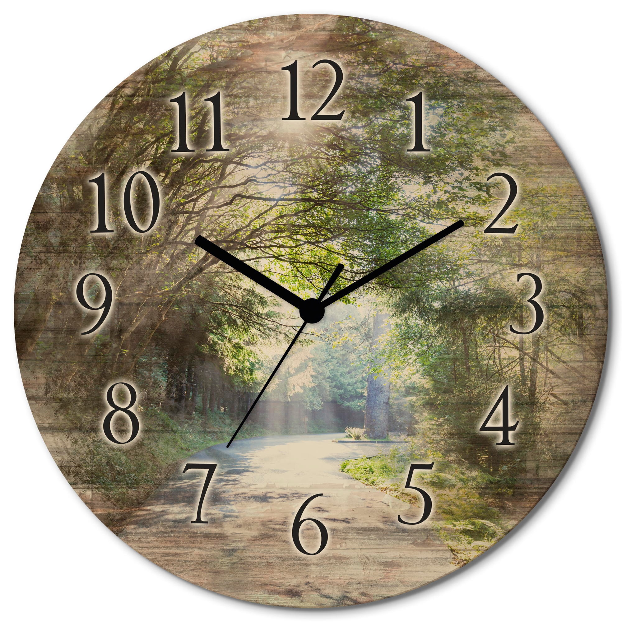 Artland Wanduhr »Sonniger Wald«, wahlweise mit Quarz- oder Funkuhrwerk, lautlos ohne Tickgeräusche