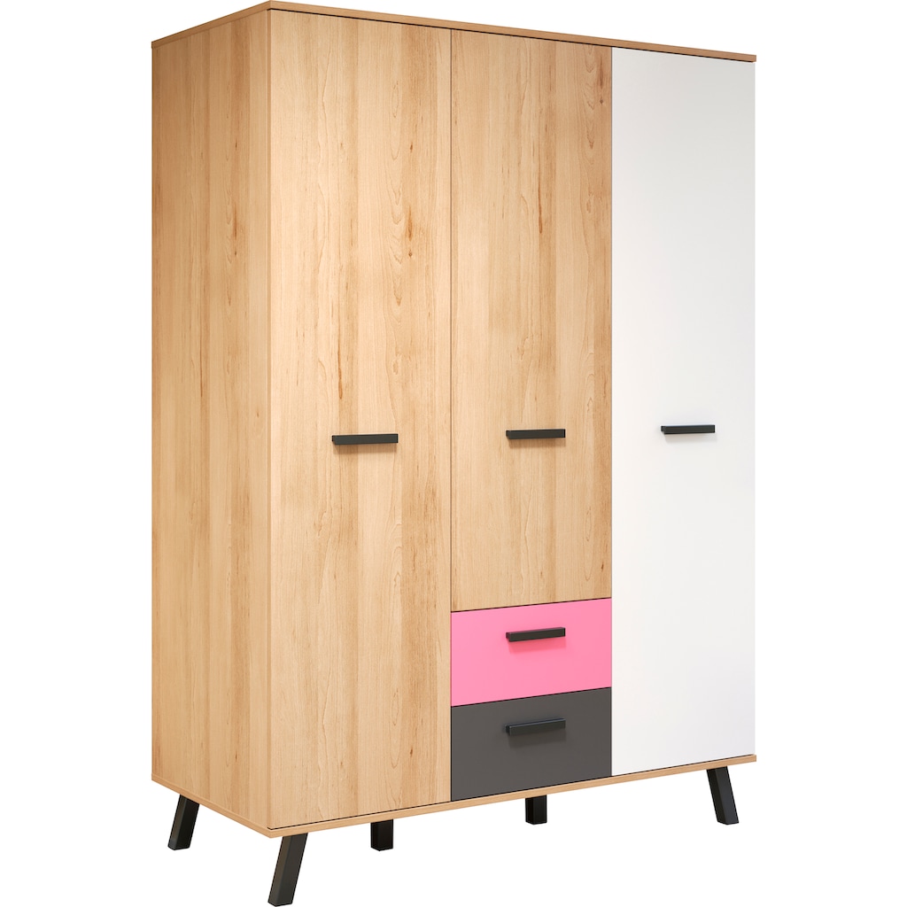 trendteam Kleiderschrank »Mats«, Front teilweise wechselbar - Rosa oder Blau