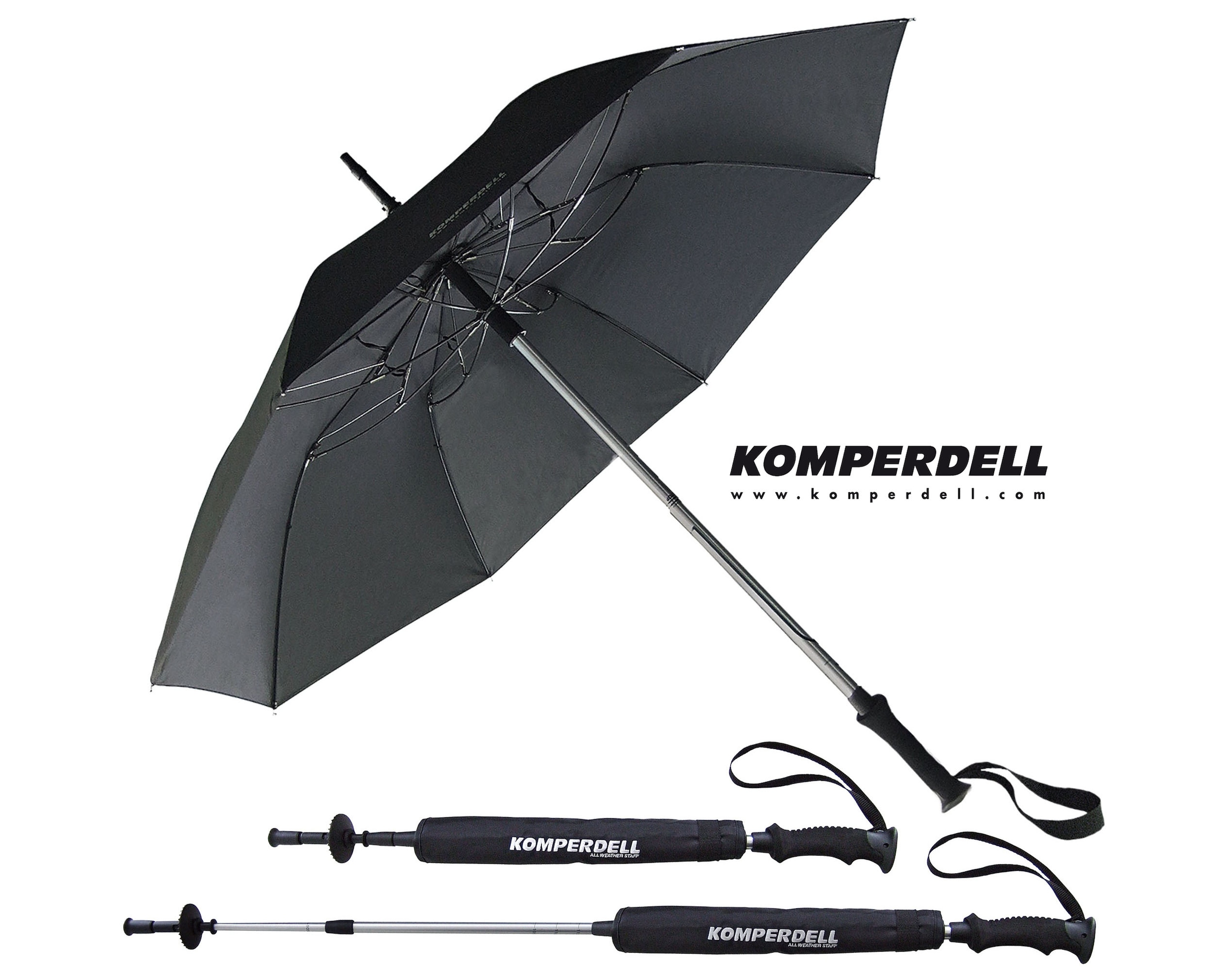 Stockregenschirm »KOMPERDELL Teleskop-Wanderstock m. integriertem Schirm«, mit...