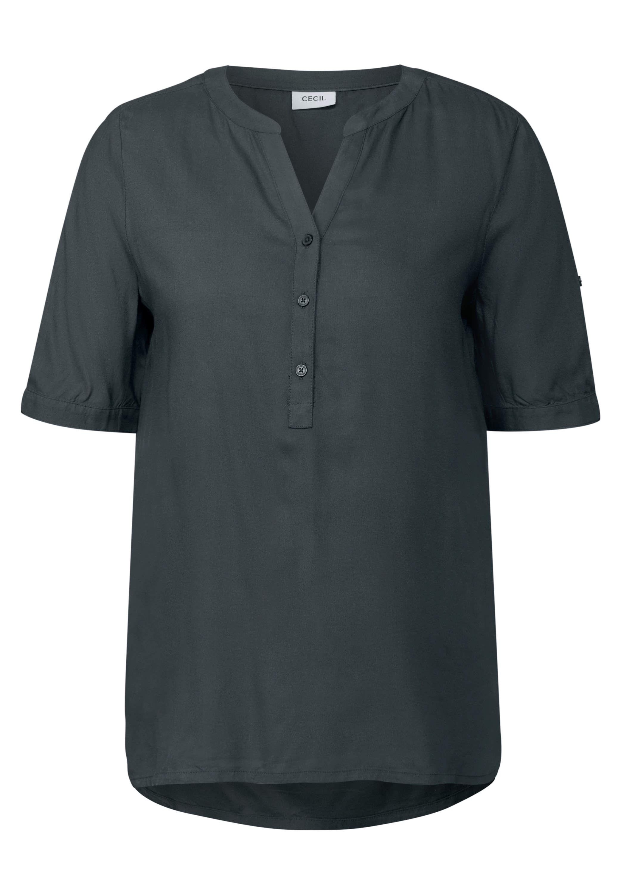 Cecil Shirtbluse, mit geschlitztem Rundhalsausschnitt