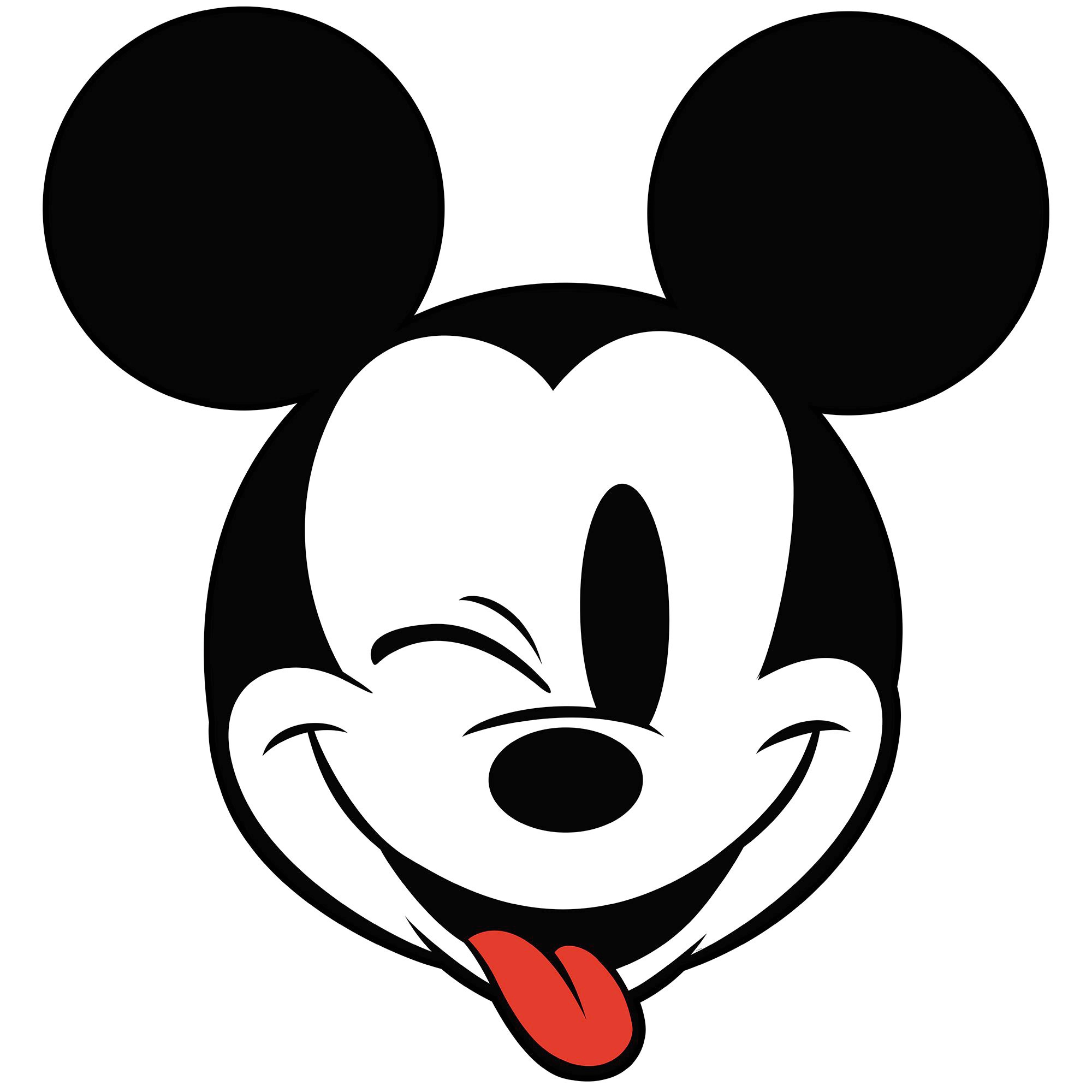 Komar Fototapete "Vlies selbstklebend - Mickey Head Optimism - Größe 125 x 125 cm" bedruckt glatt Kinderzimmer