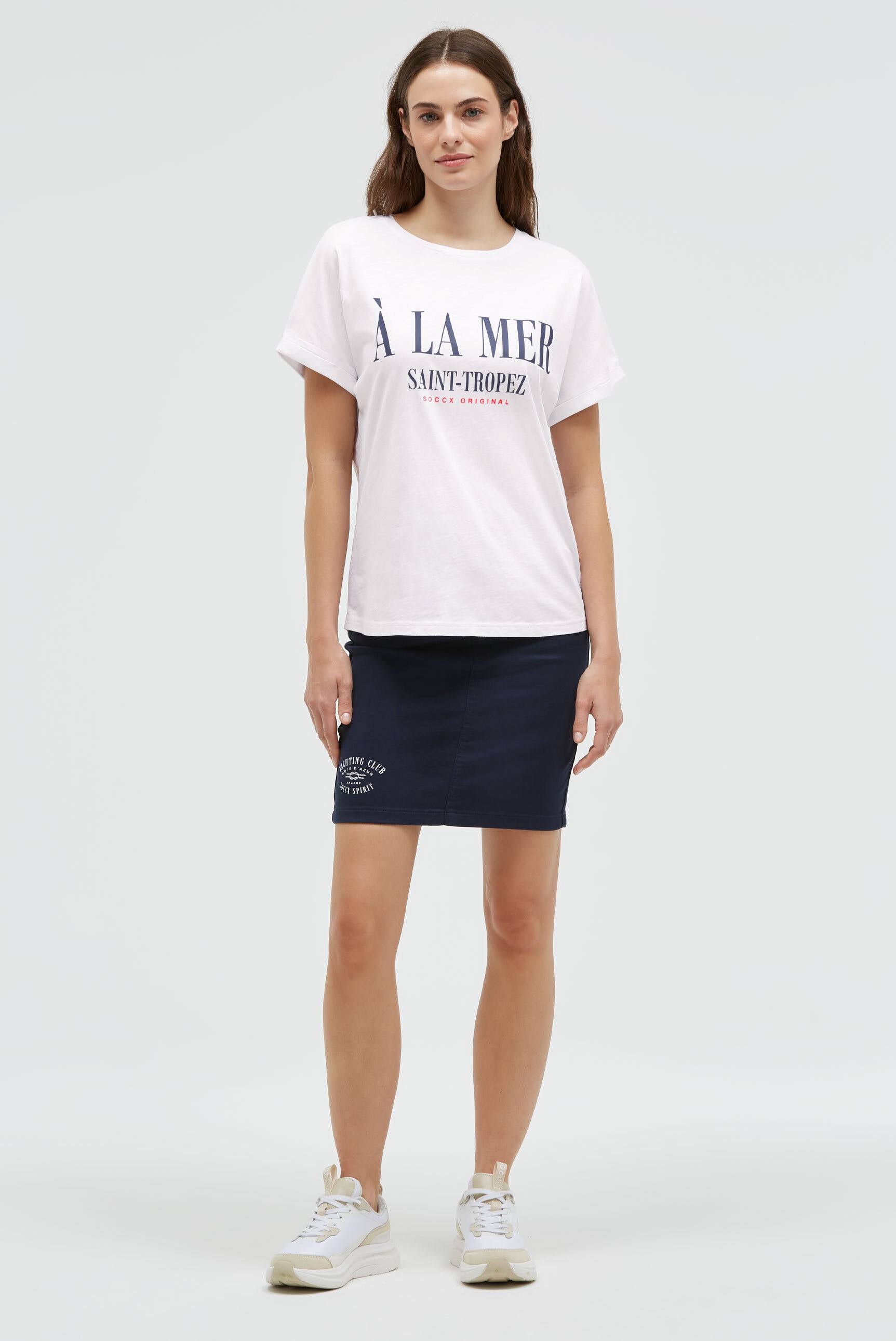 SOCCX Rundhalsshirt mit Turn-Up-Ärmel