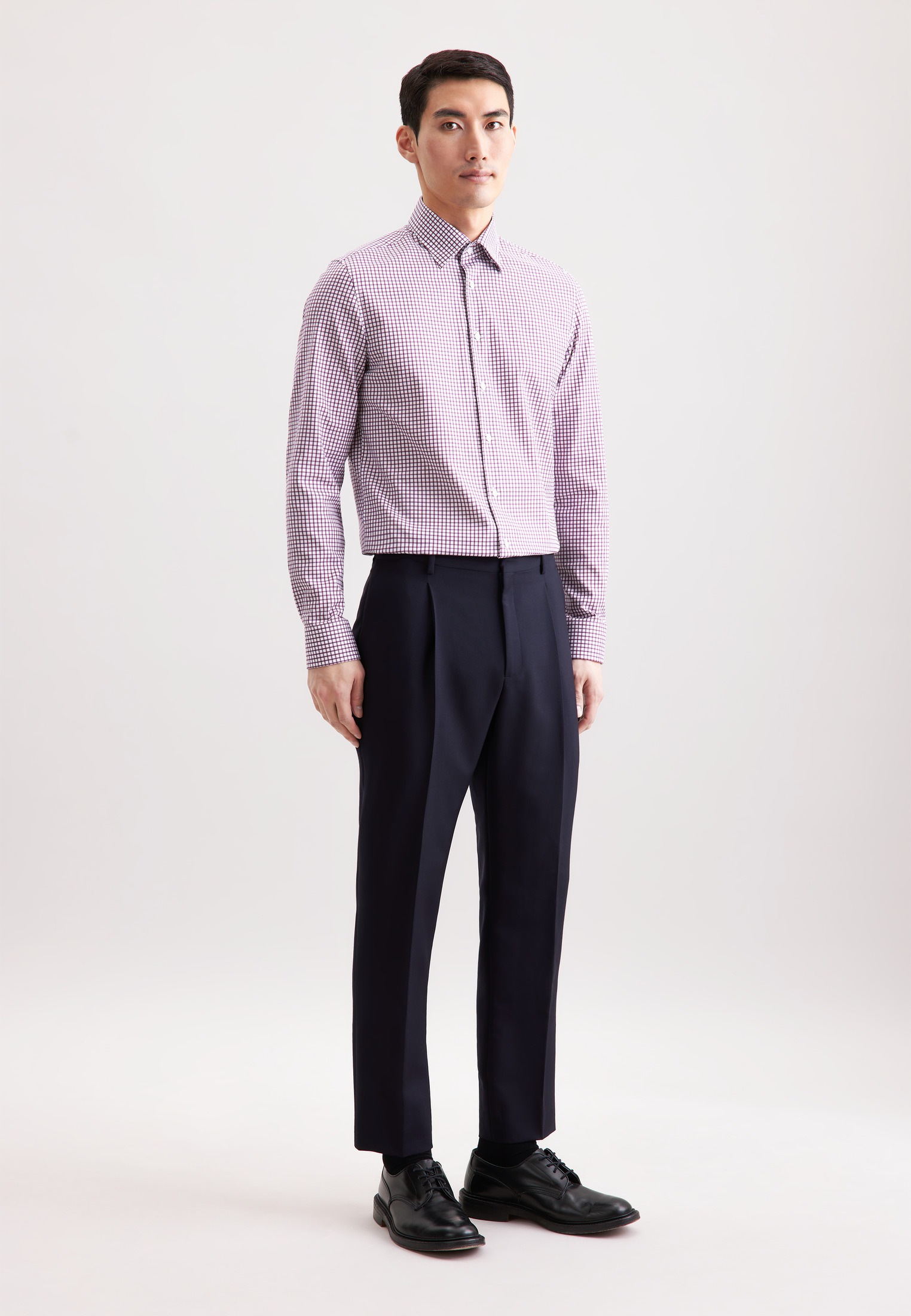 seidensticker Businesshemd »Schwarze Rose«, Slim 1/1 Covered-Button-Down-Kragen Karo