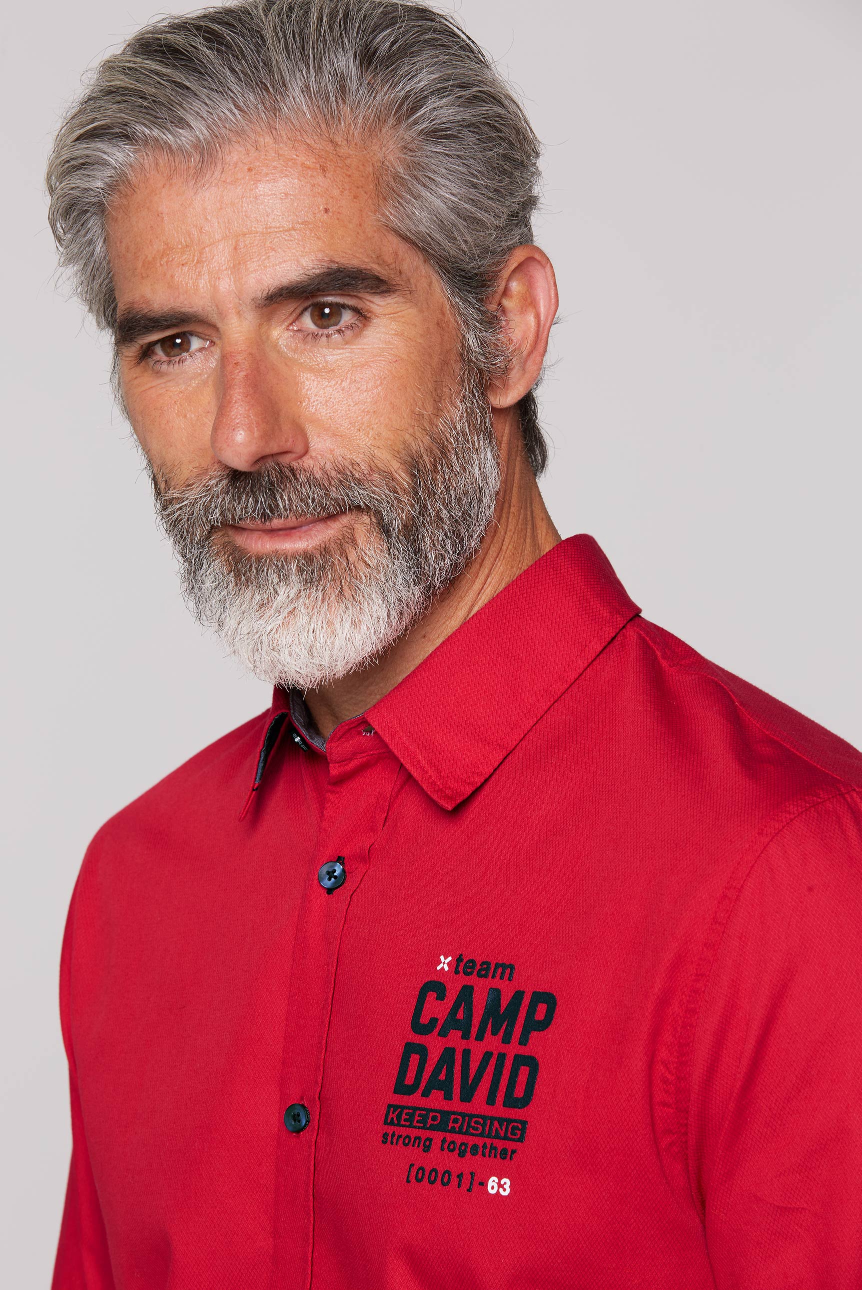 CAMP DAVID Langarmhemd, aus Baumwolle