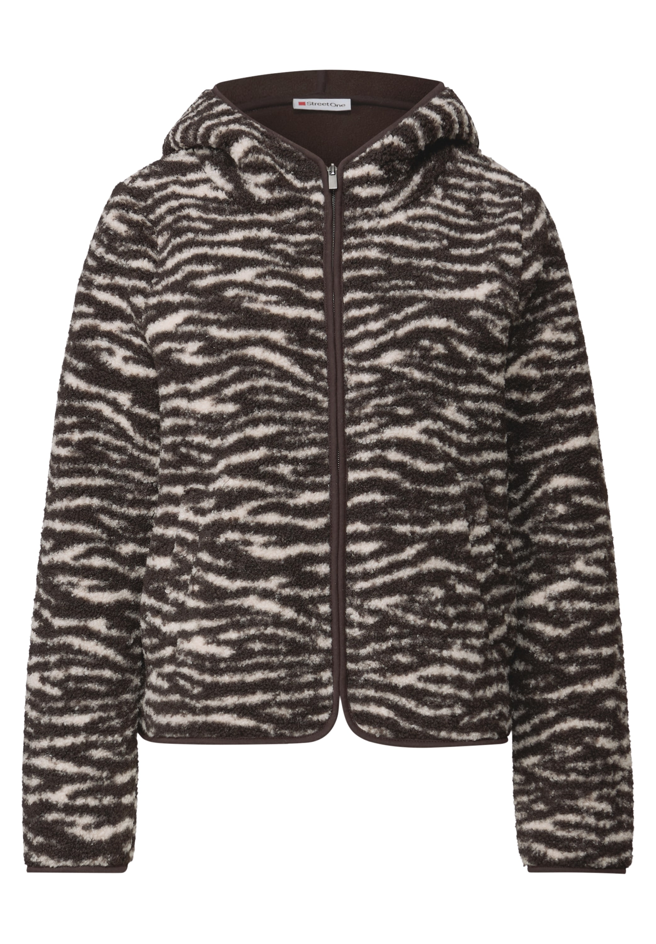 STREET ONE Kurzjacke, mit Kapuze, mit Zebramuster