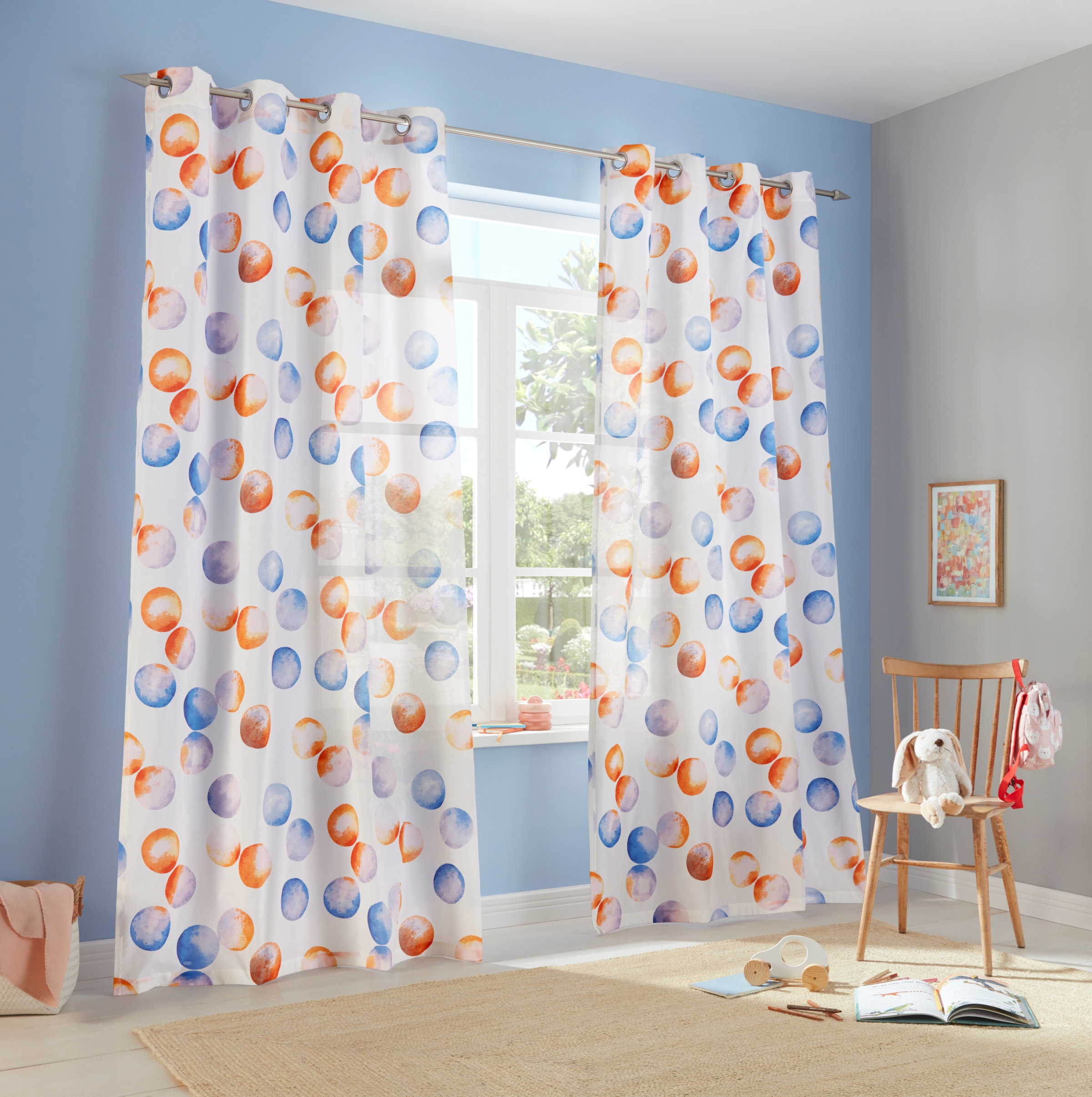 Lüttenhütt Gardine "Kreise" Ösen 1 Stk. tlg. günstig online kaufen