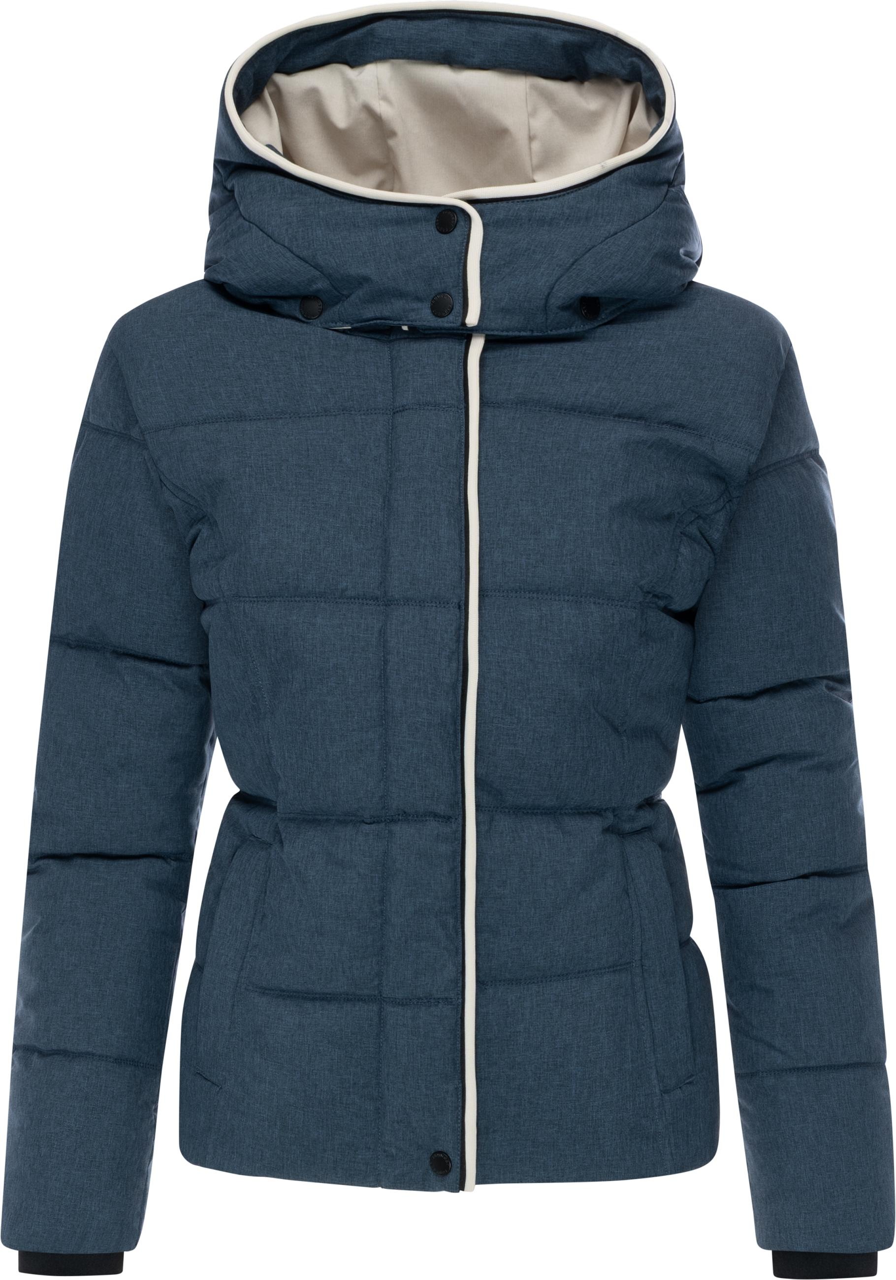 Winterjacke RAGWEAR "Gleama Melange YOUMODO", Damen, Gr. XXL (44), blau (navy), Obermaterial: 100% Polyester; Innenfutter: 100% Polyester; Wattierung: 100% Polyester, tailliert hüftlang, hoch geschlossener Ausschnitt, eng Rippbündchen, Jacken Winterjacke,