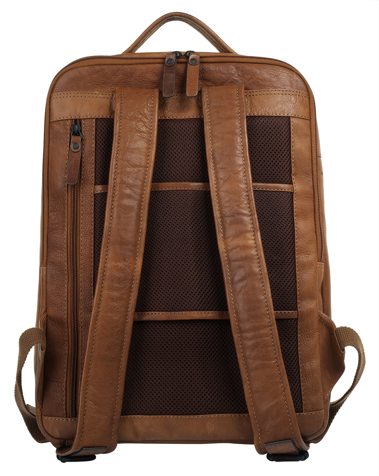 X-Zone Laptoprucksack, echt Leder