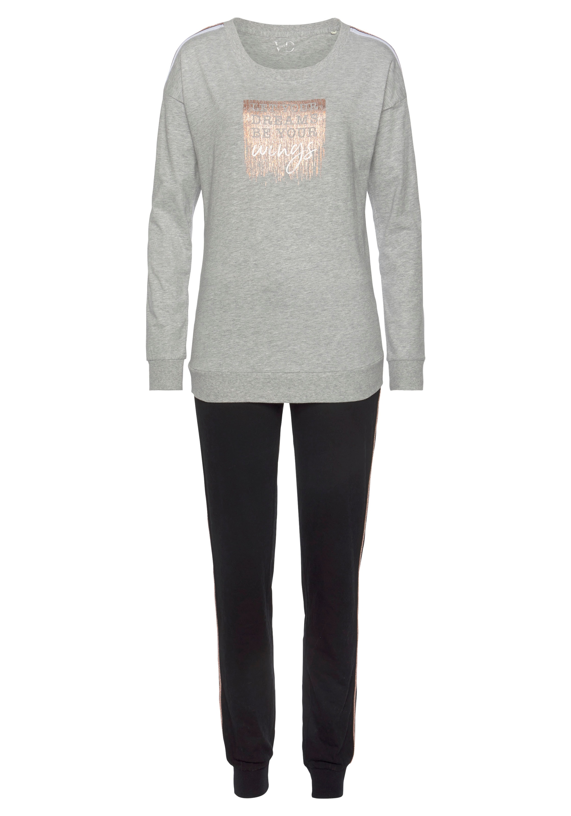 Vivance Dreams Pyjama, 2 Stk. mit kontrastfarbenen Tape Details günstig online kaufen