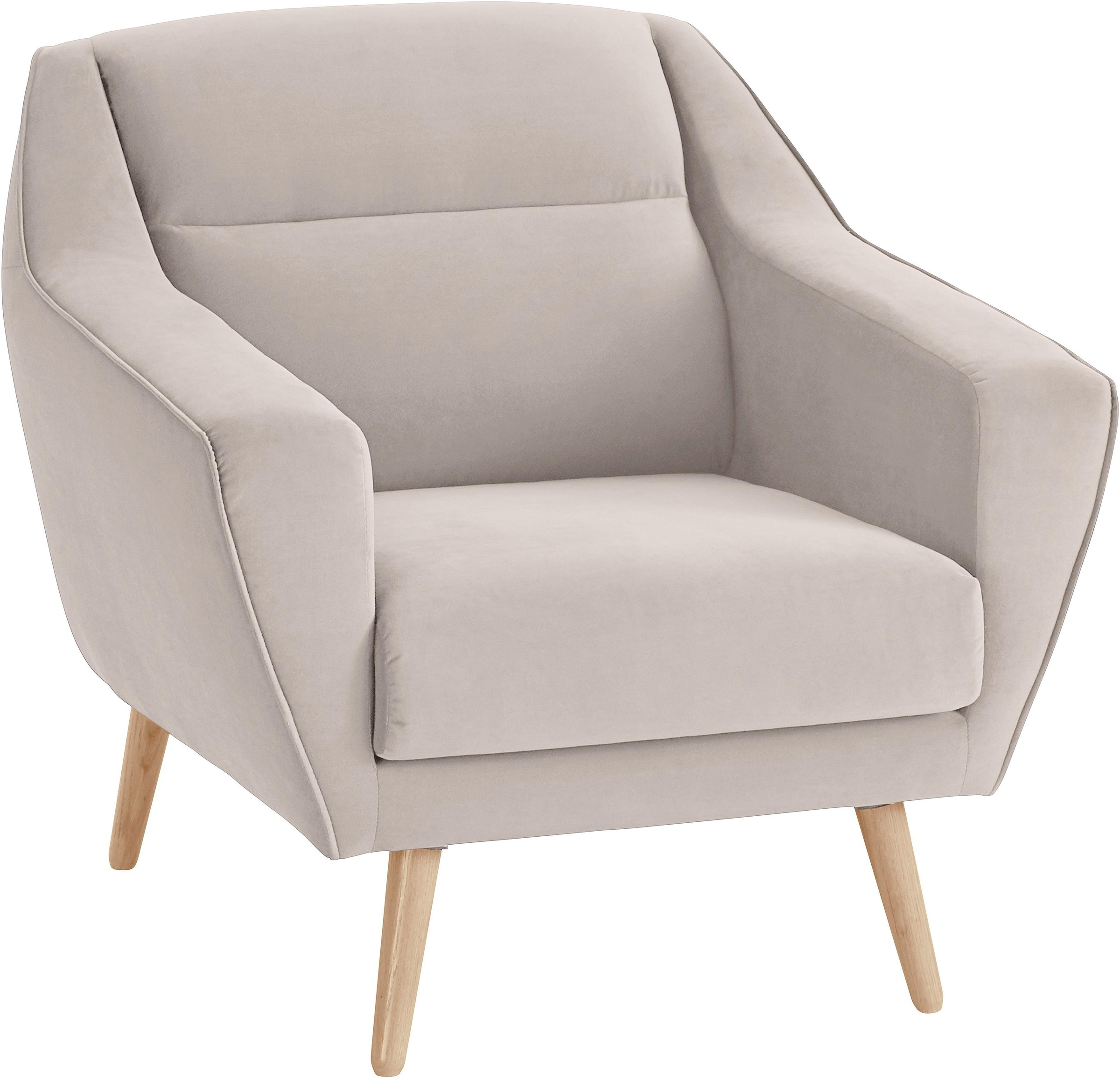 OTTO home Sessel "Bille" mit Naht im Rückenkissen und Eiche-Beinen, Design günstig online kaufen