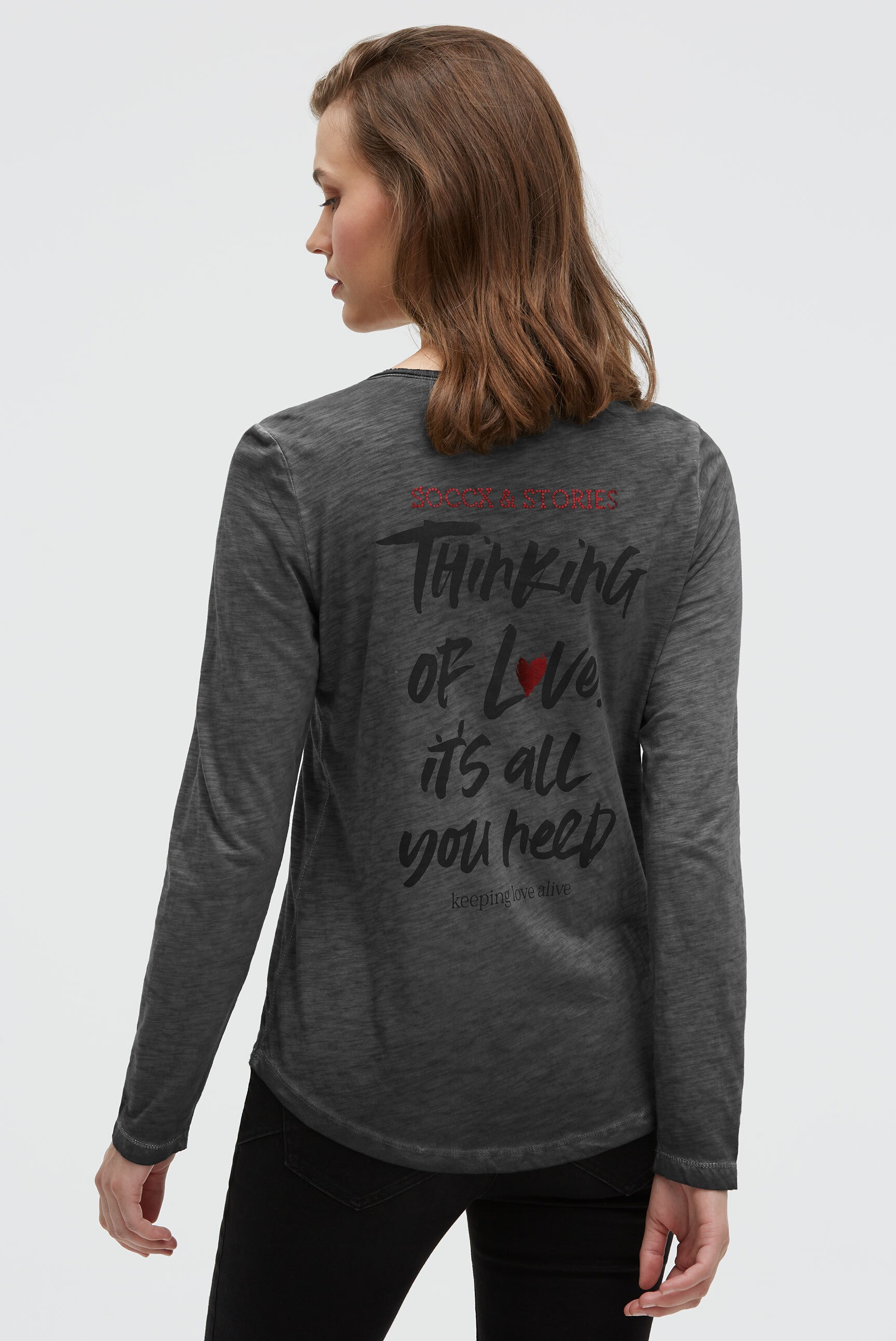 SOCCX Langarmshirt mit Brusttasche