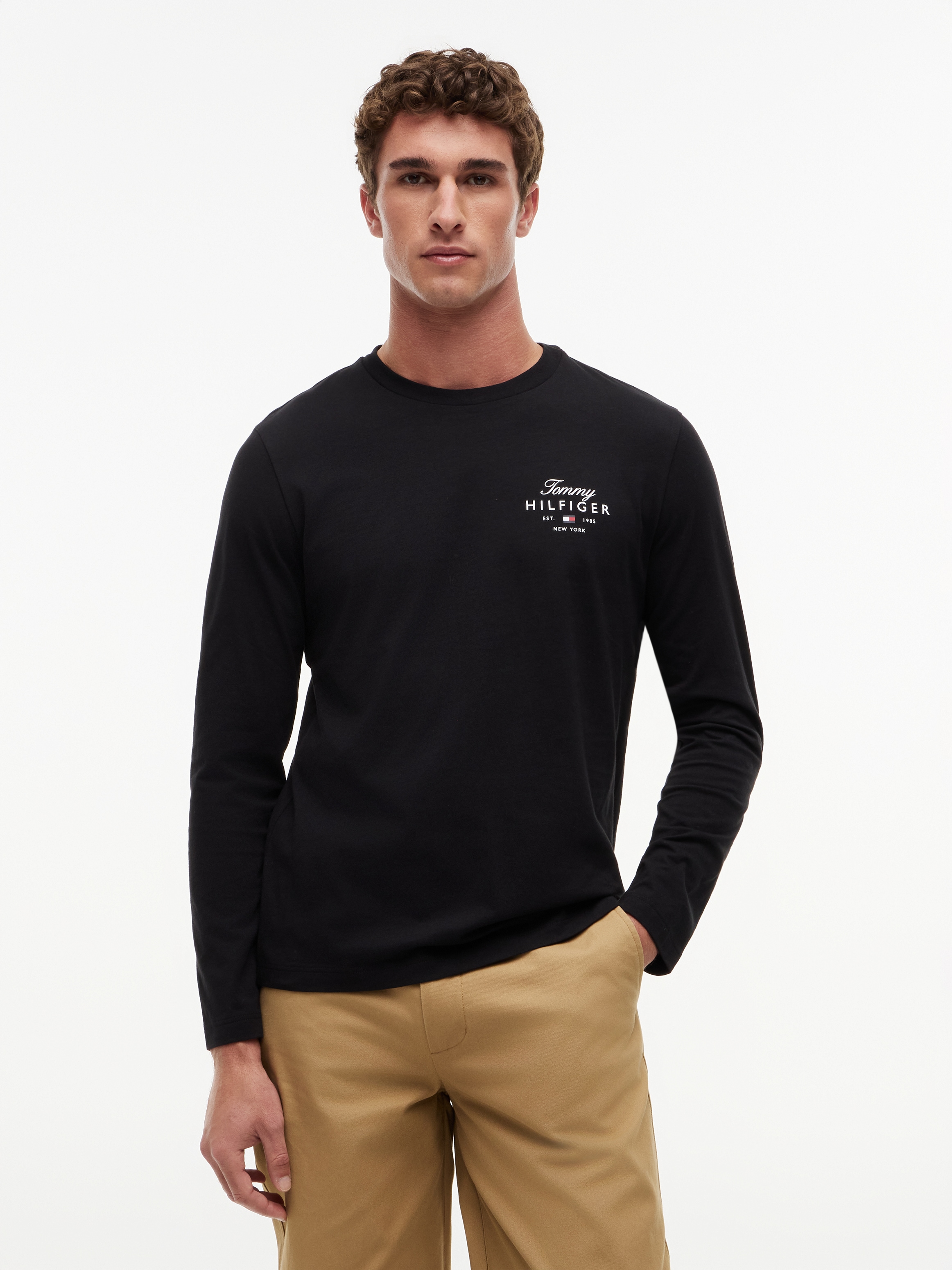 Tommy Hilfiger Langarmshirt »SCRIPT STACK LS REGULAR TEE«