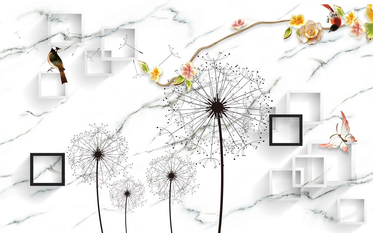 Papermoon Fototapete »Muster mit Pusteblume«