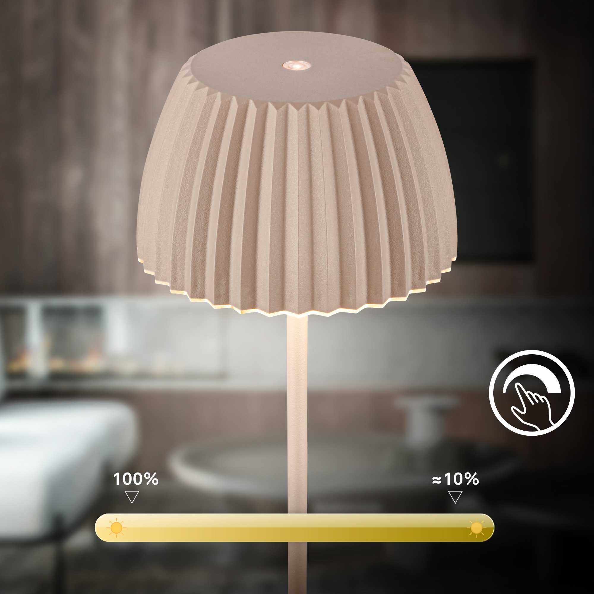 Briloner Leuchten LED Tischleuchte »Akku LED Tischleuchte, beige«