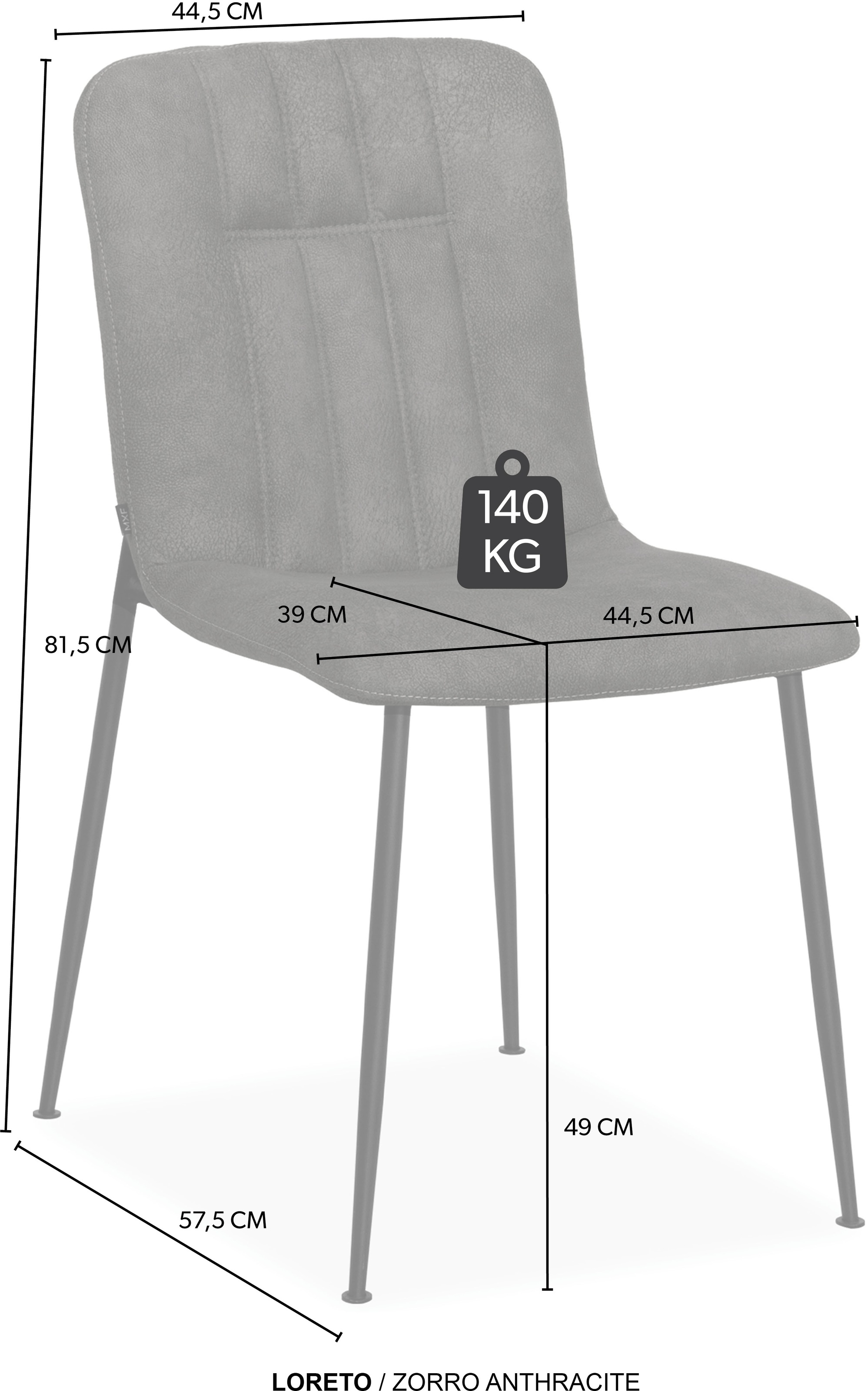 OMG Design Esszimmerstuhl »Loreto« (Set) 2 Stk.Schalenstuhl, bequem gepolstert, Esszimmerstuhl