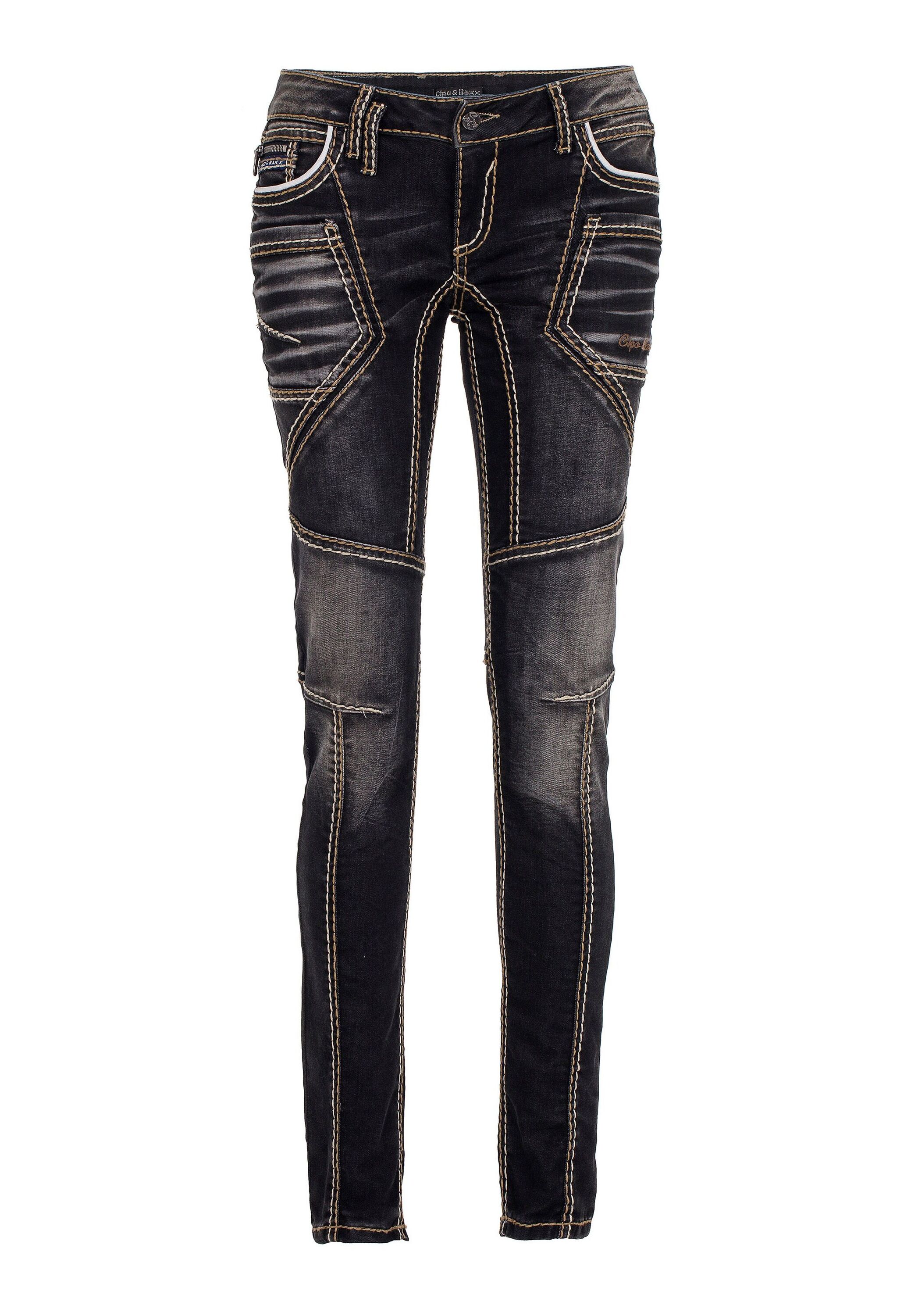 Cipo & Baxx Slim-fit-Jeans "Cipo & Baxx Jeans" mit extravagantem Nahtdesign, WD382