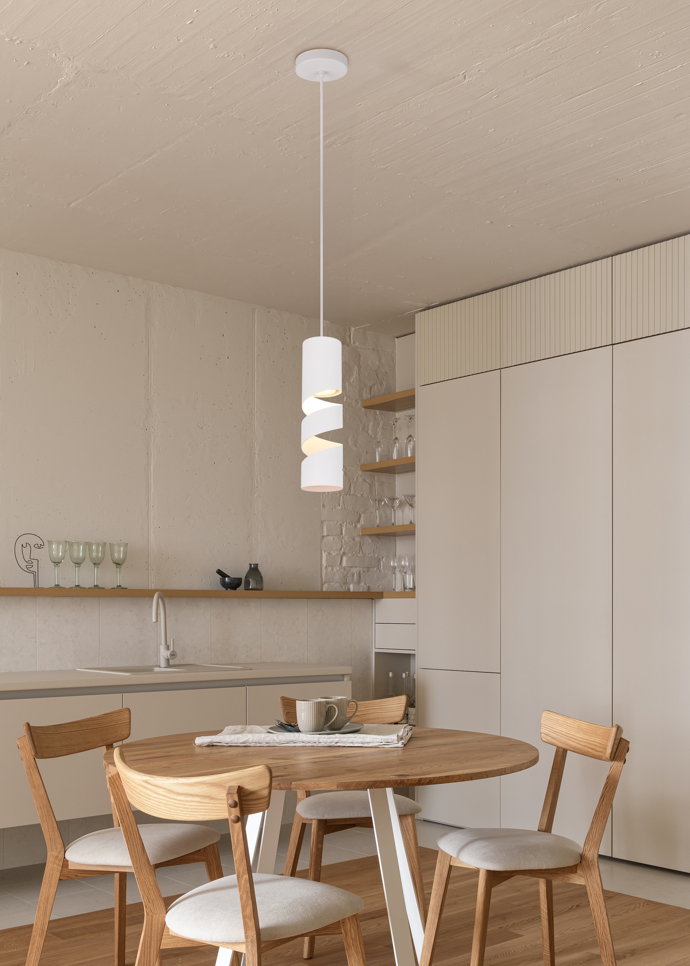 TRIO Leuchten Pendelleuchte »STREAM, Hängelampe mit Metallschirm, exkl GU10 max 10W« GU10 1 Stk. warmweiß - kaltweiß Höhe einstellbar max 150 cm, Moderne Hängeleuchte Wohnzimmer Büro