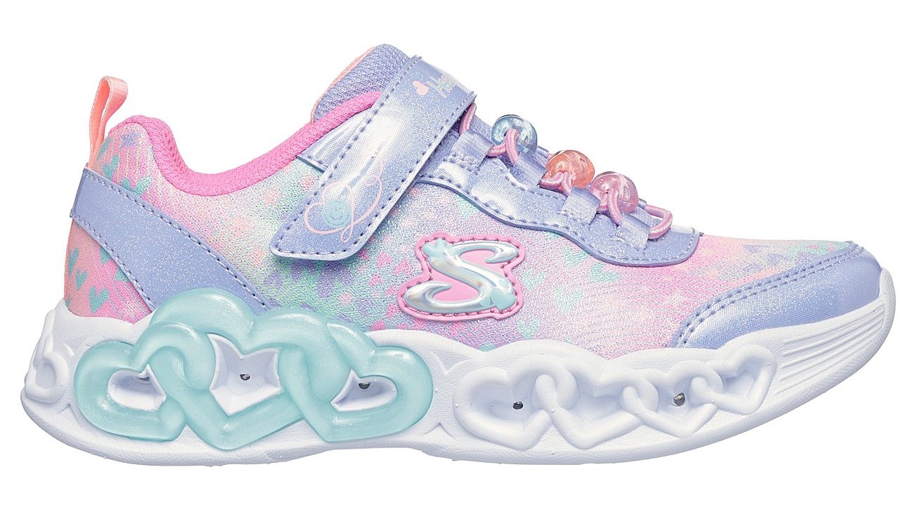 Skechers Sneaker »INFINITE HEART LIGHTS«, Klettschuh mit Blinkfunktion, Größenschablone zum Download